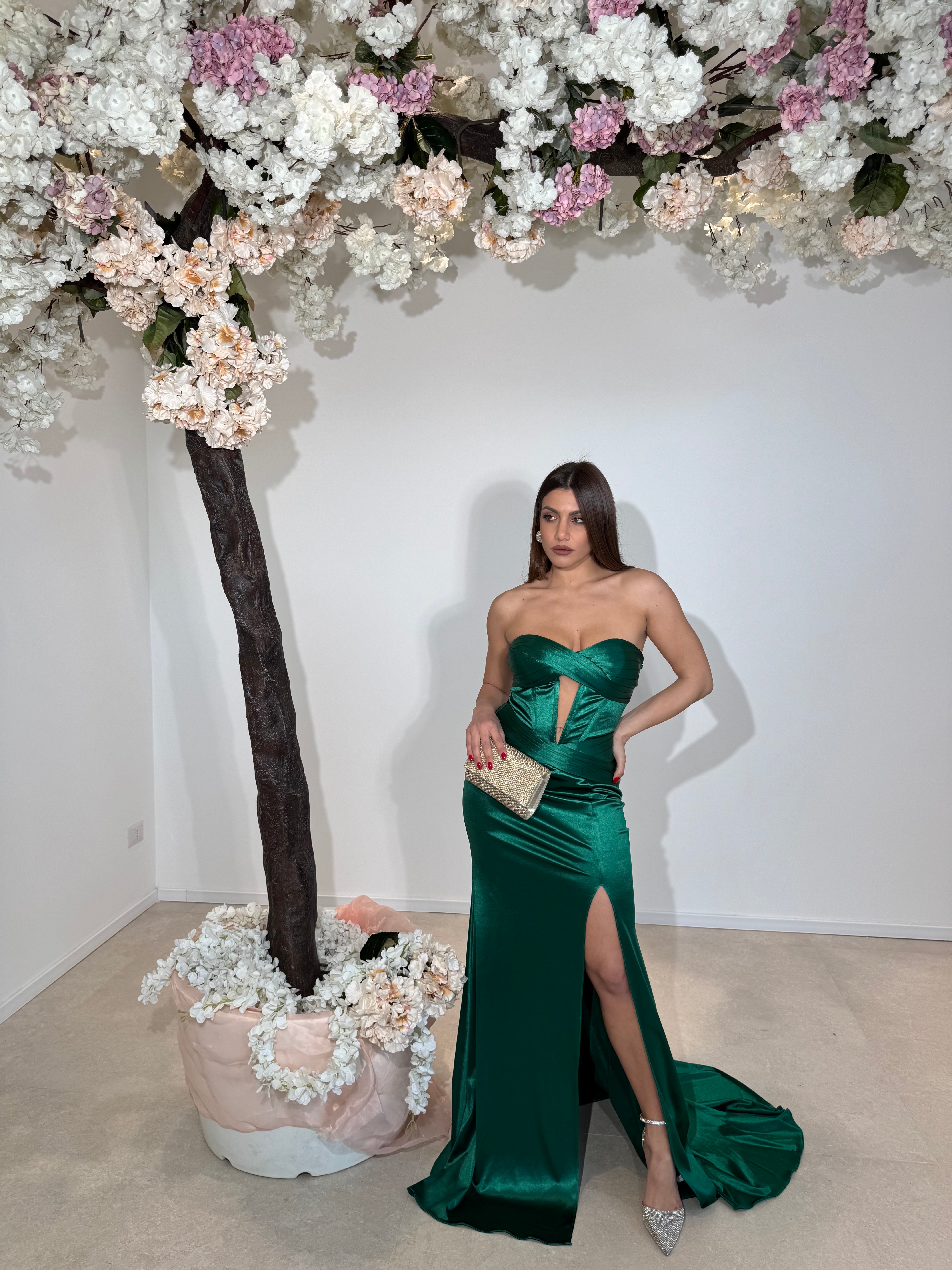 Abito sirena verde smeraldo