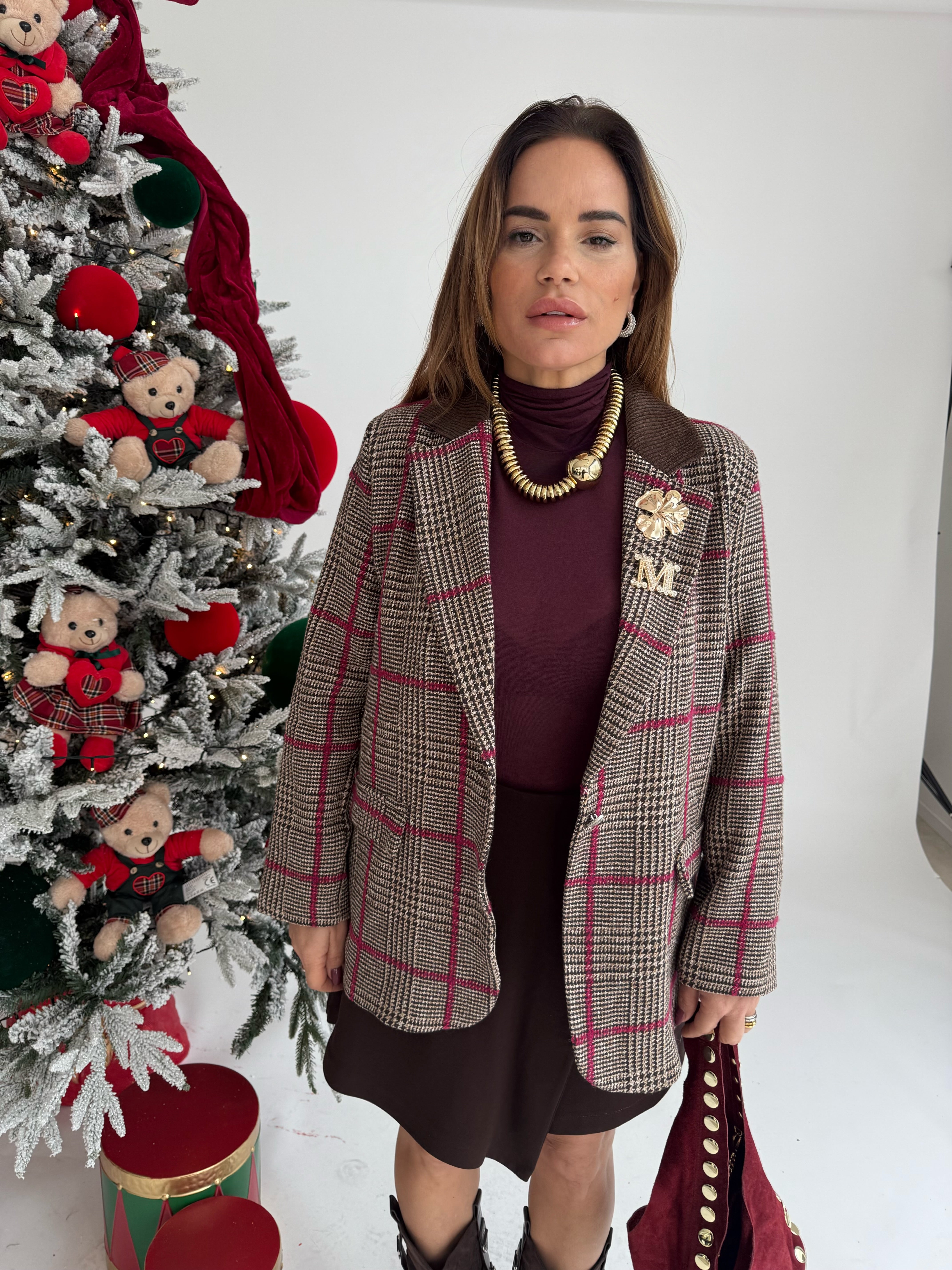 Giacca quadroni fucsia