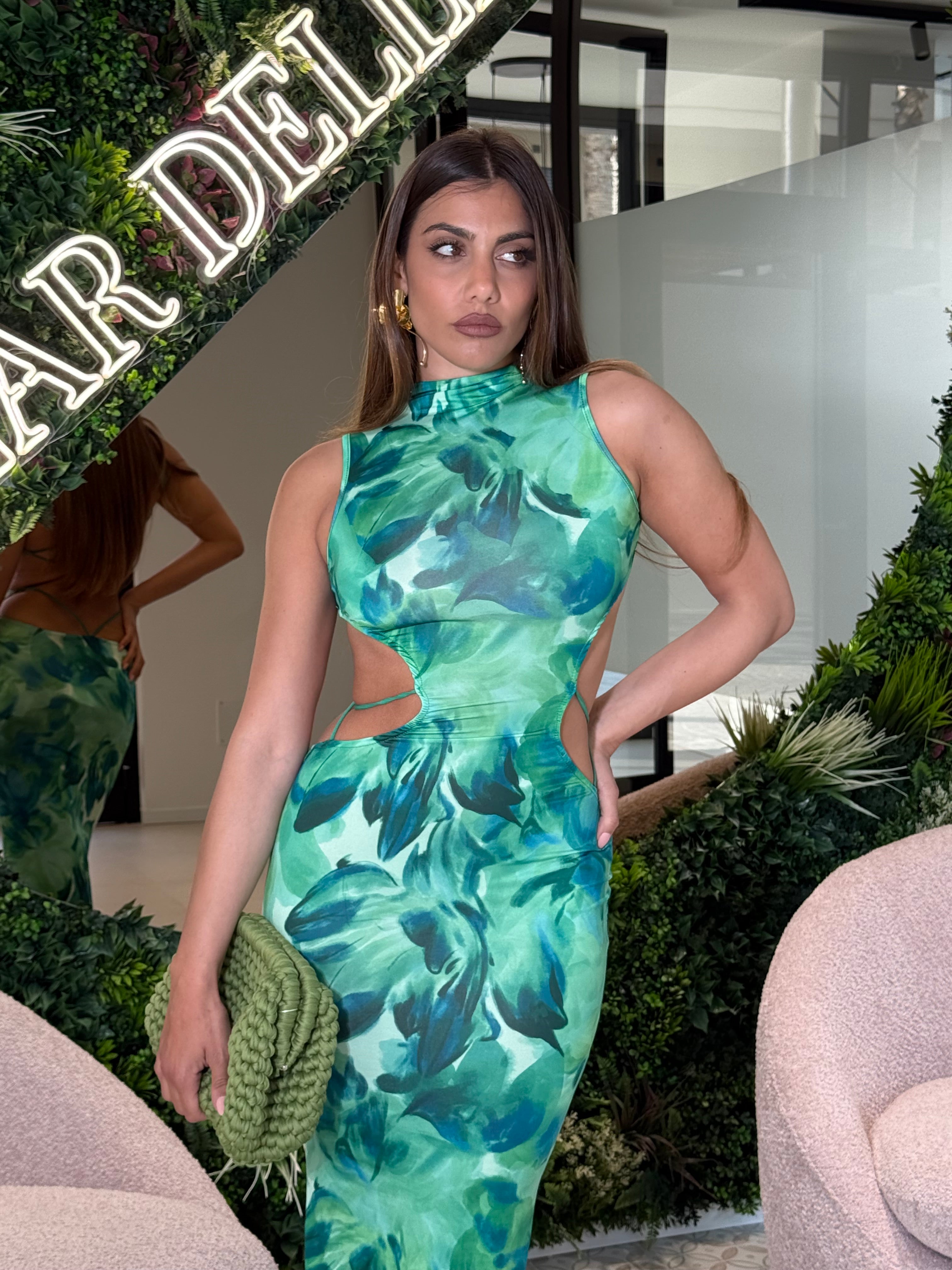 Abito floreale in lycra