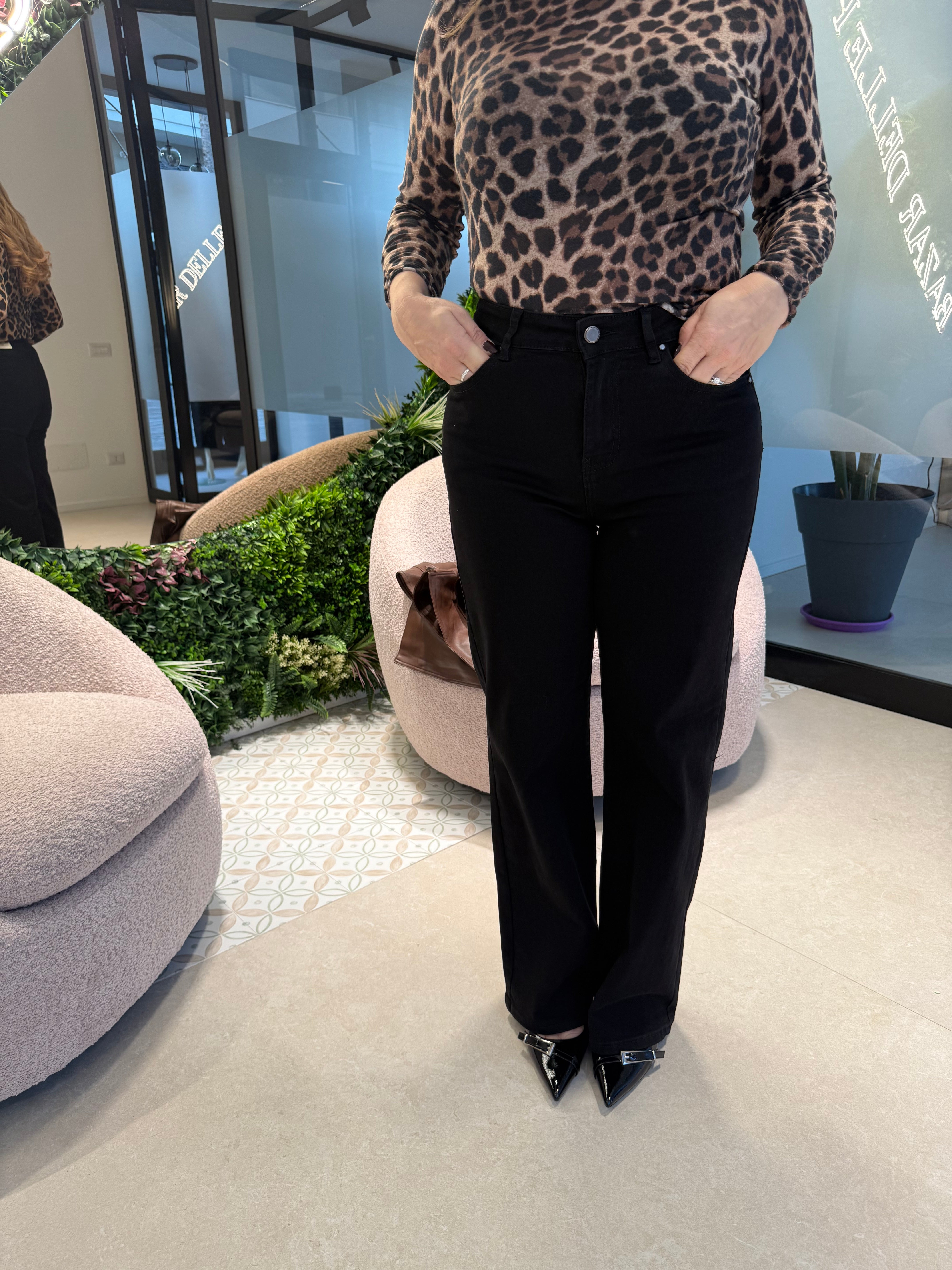 Jeans palazzo nero
