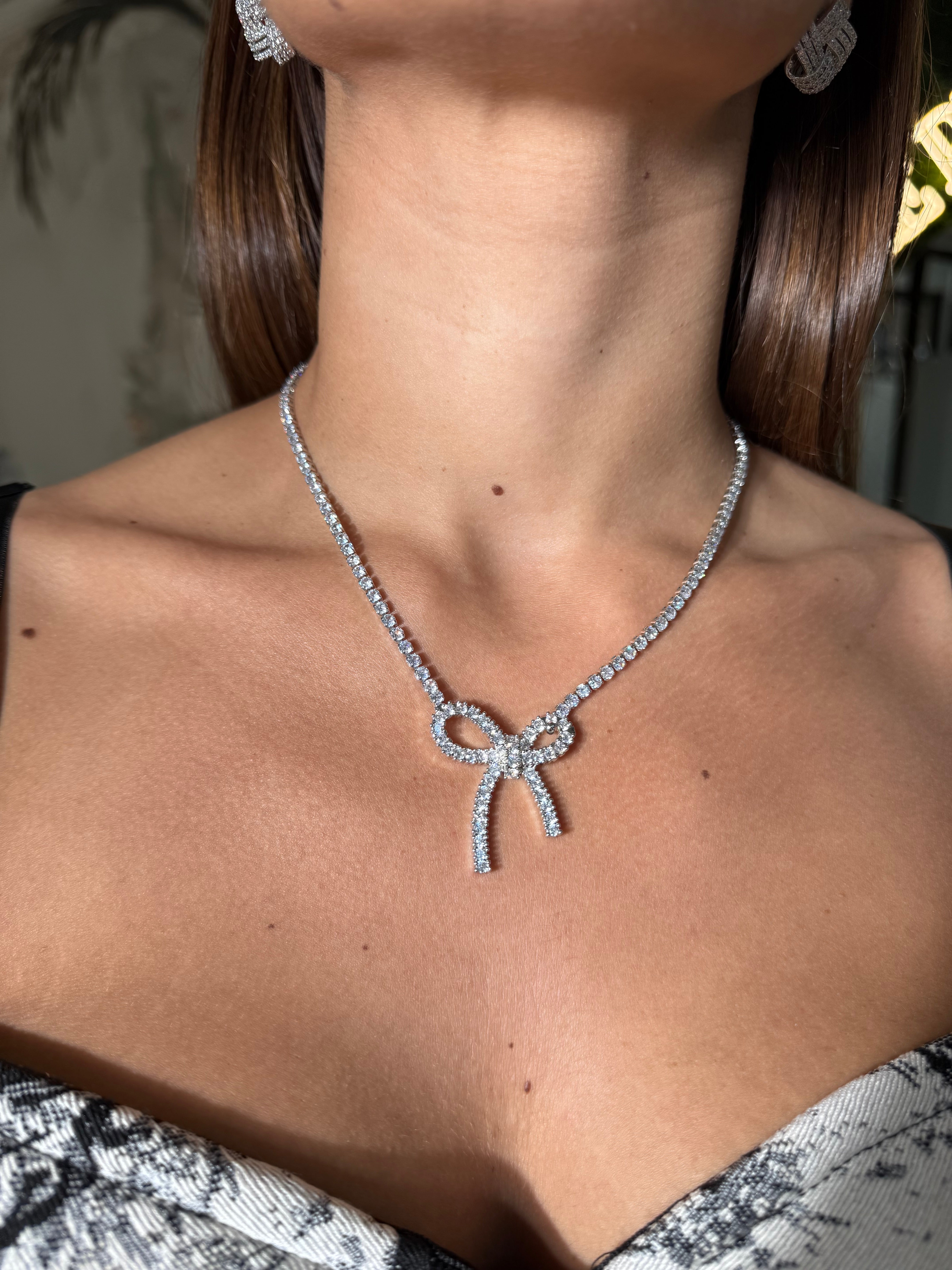 Collana fiocchetti strass