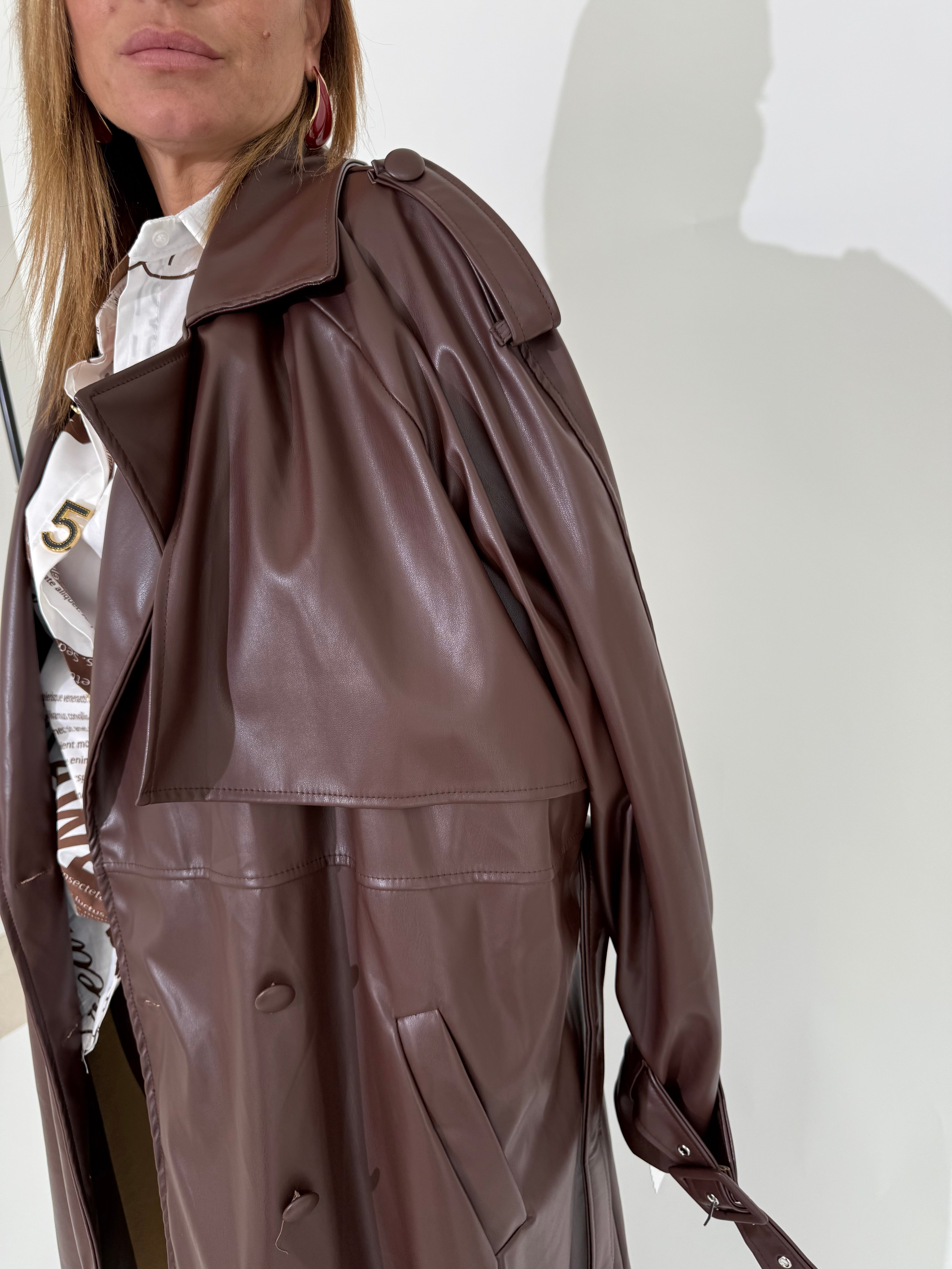 Trench ecopelle curvy