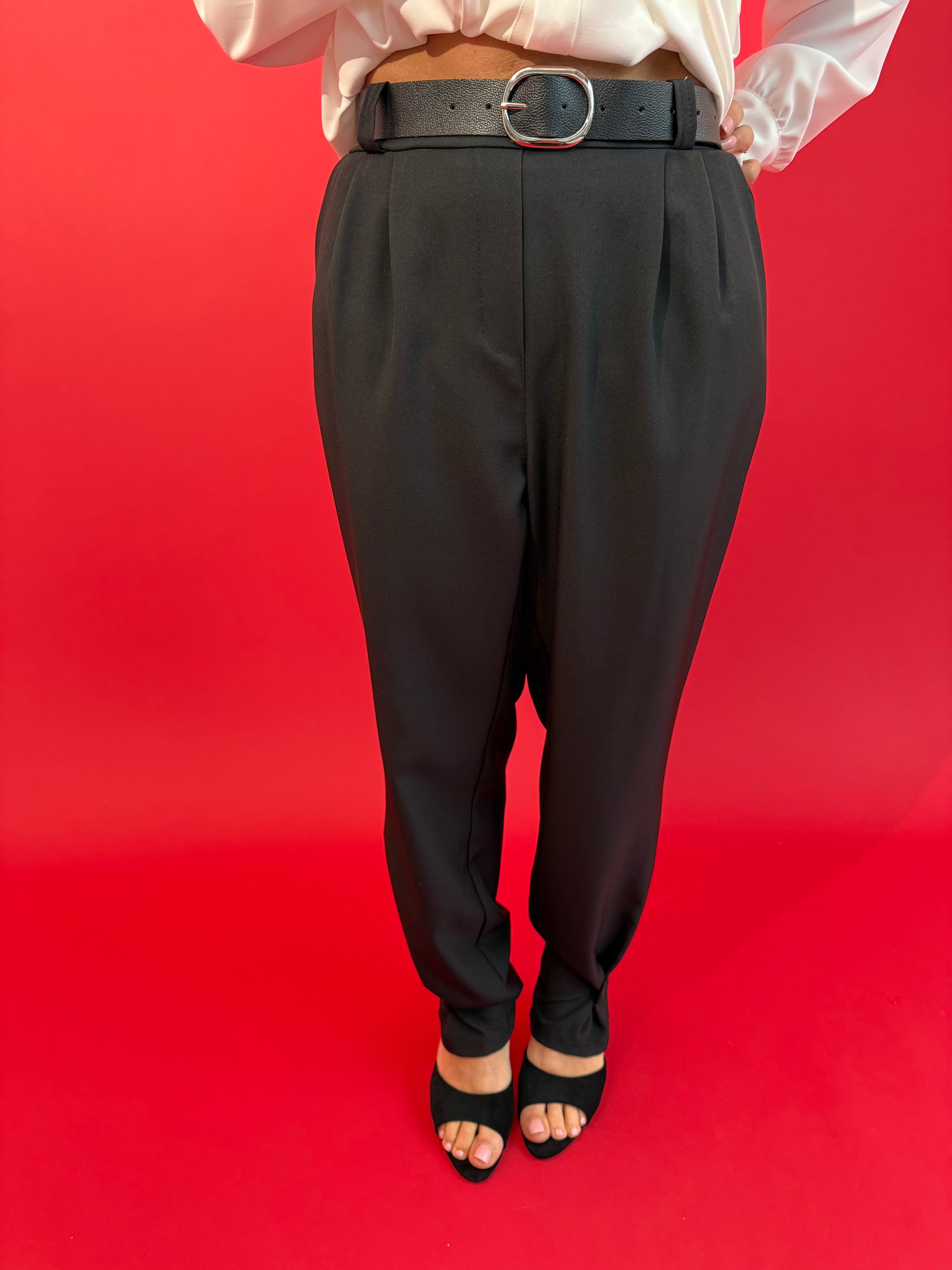 Pantalone classico con elastico curvy