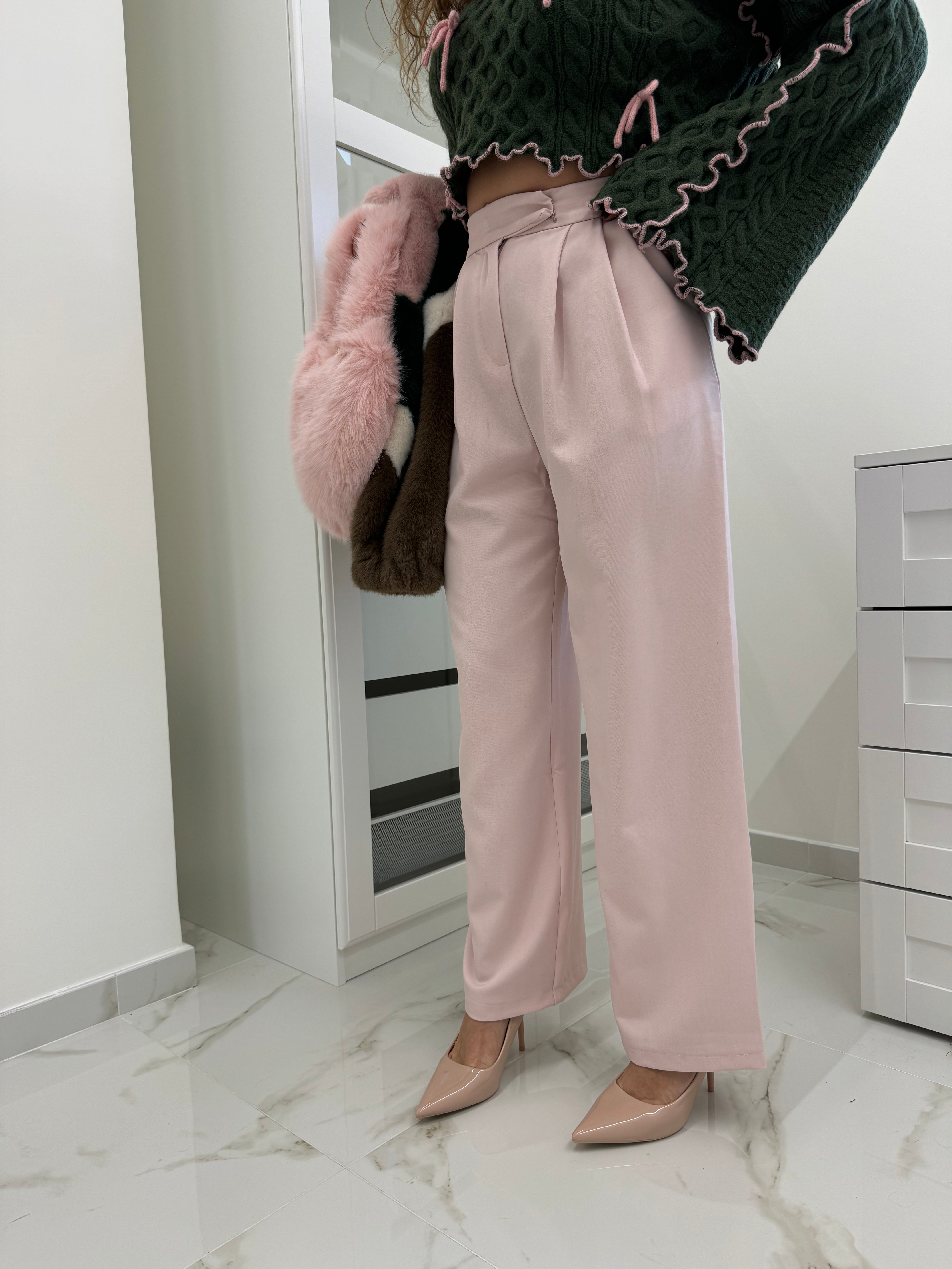 Pantalone palazzo pink