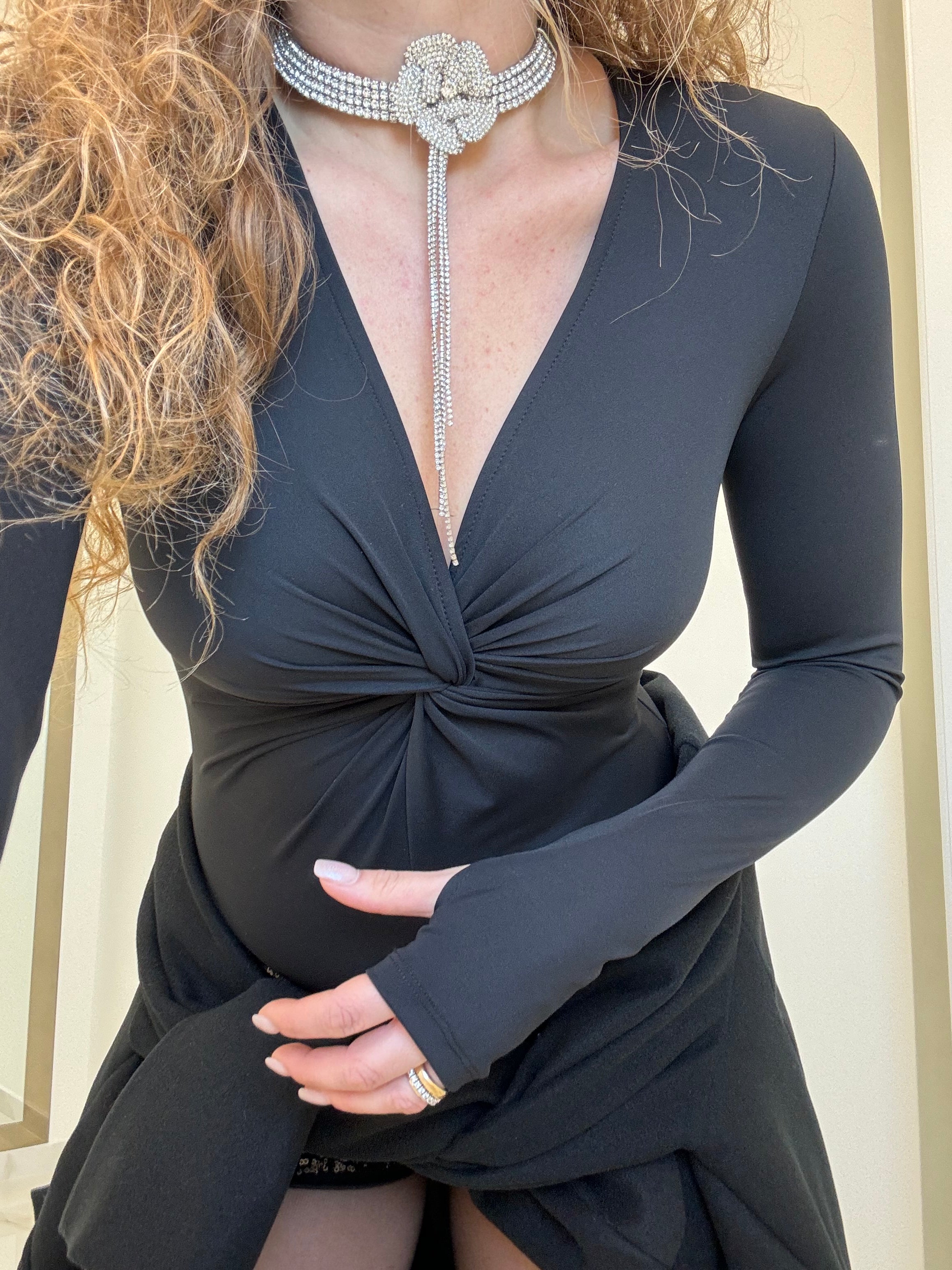 Body lycra con maniche a guanto