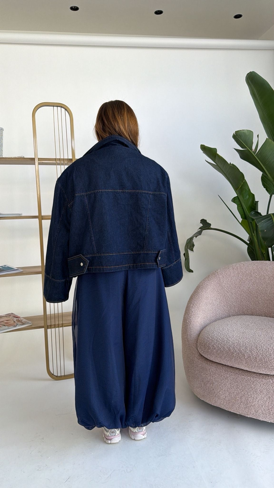Chiodo in denim oversize