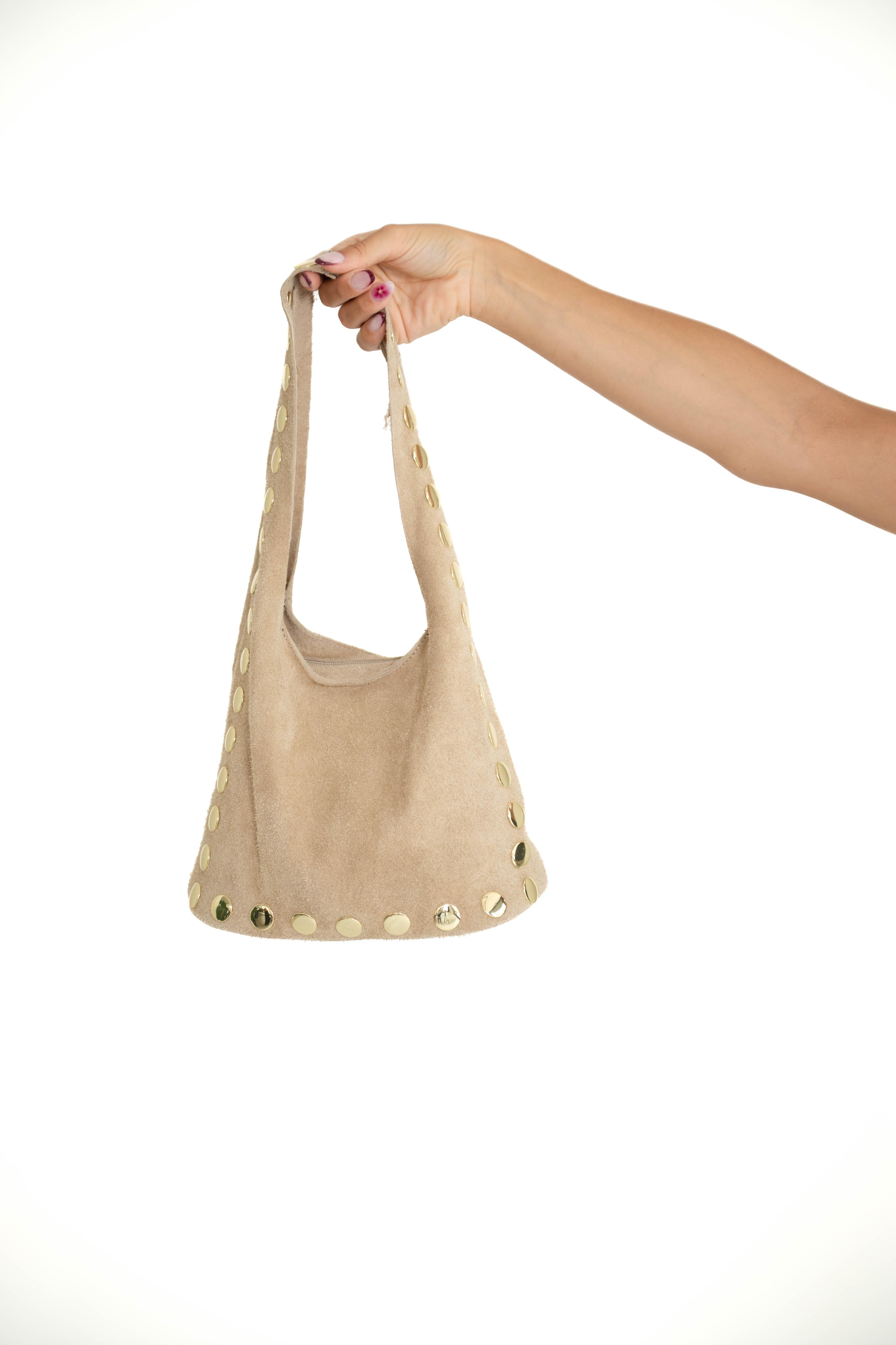 Borsa secchiello bottoni gold