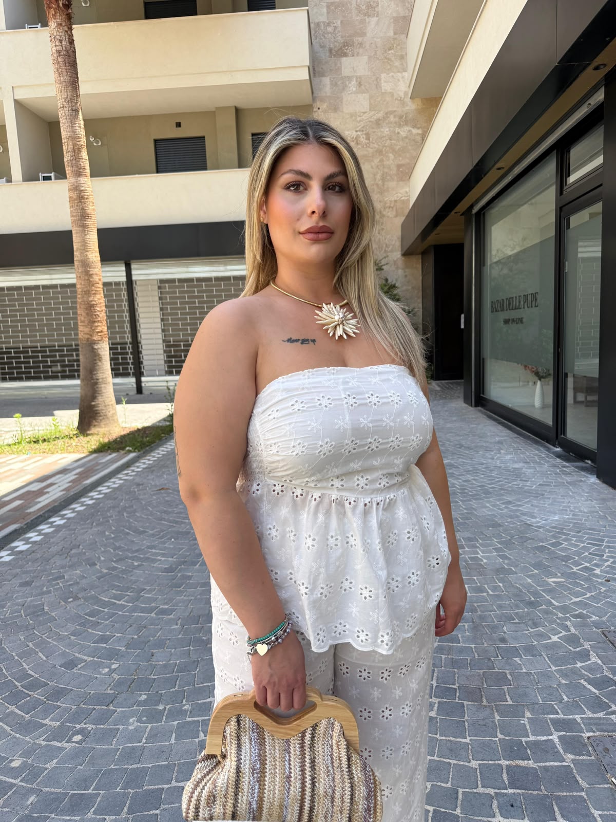 Cordset fascia in pizzo Sangallo curvy