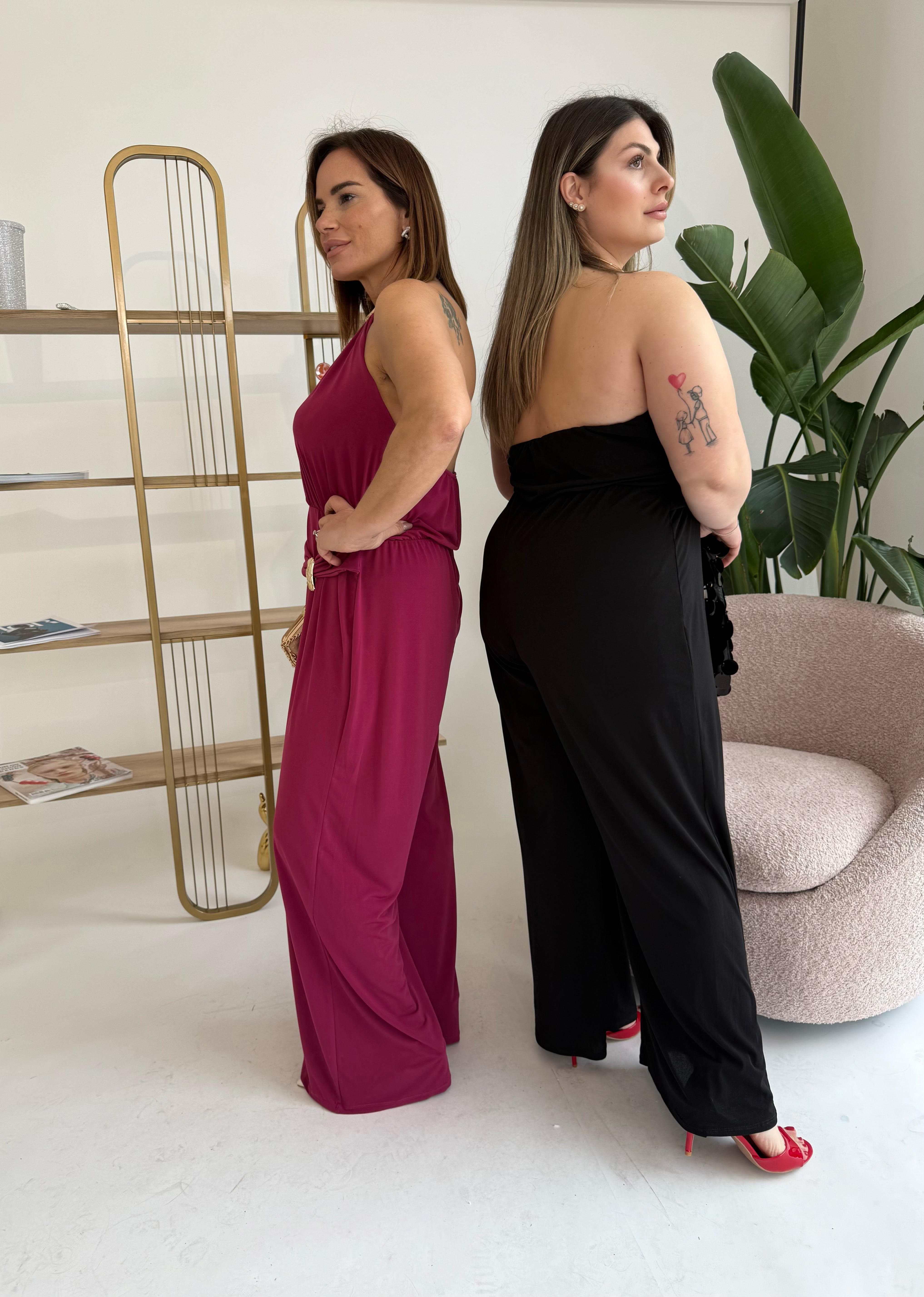 Tuta girocollo gold curvy