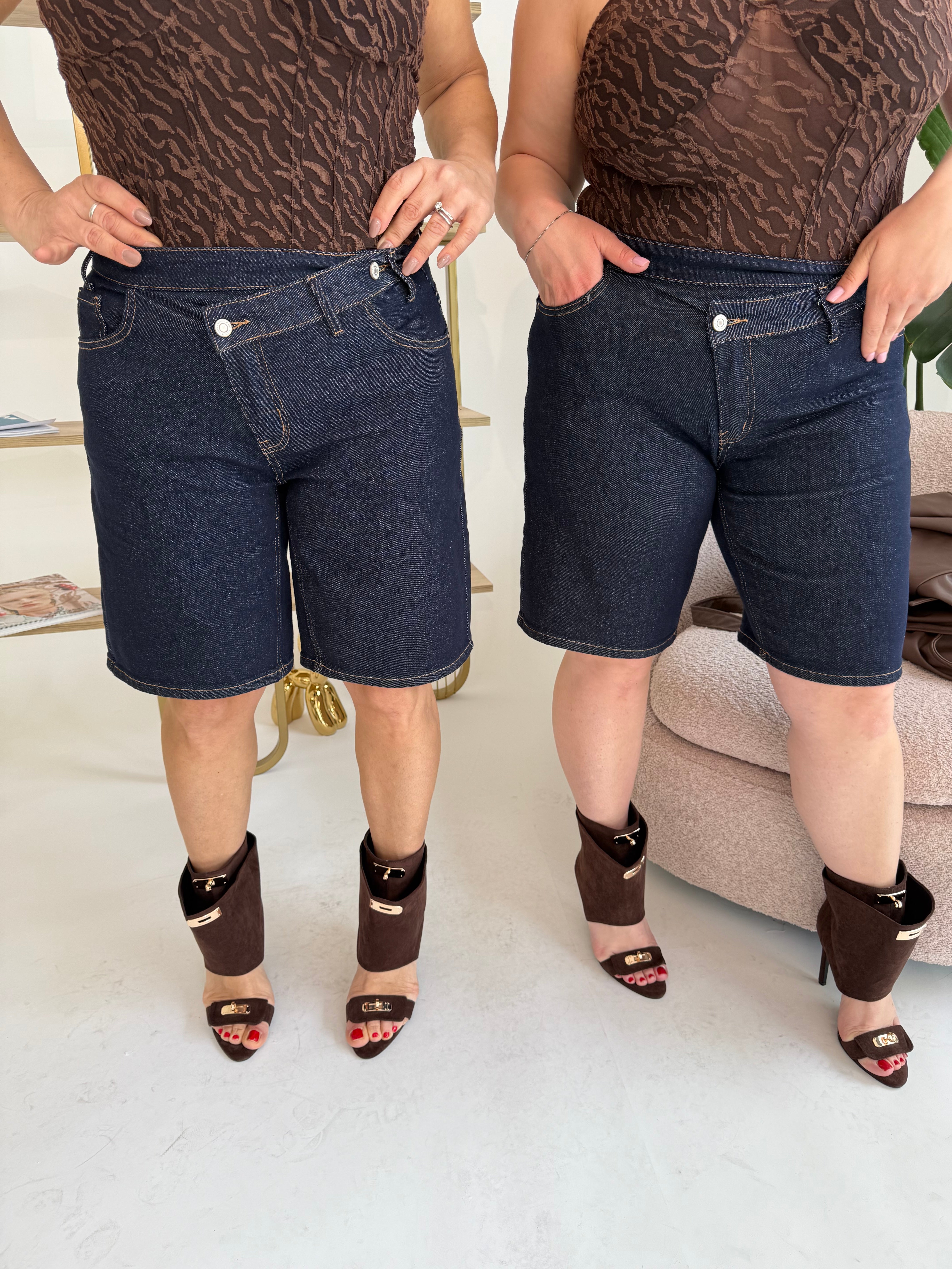 Bermuda baggy denim scuro