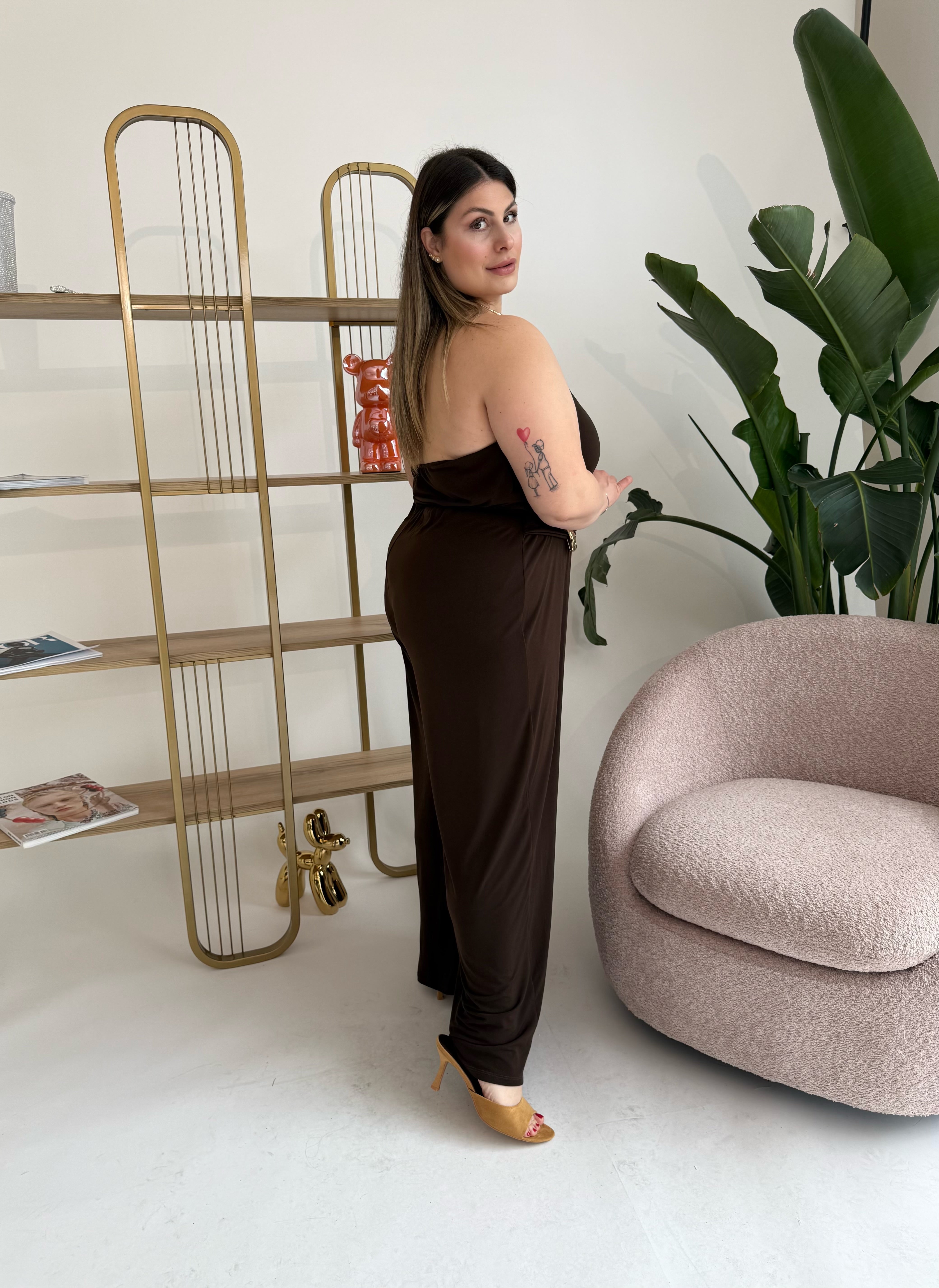 Tuta girocollo gold curvy