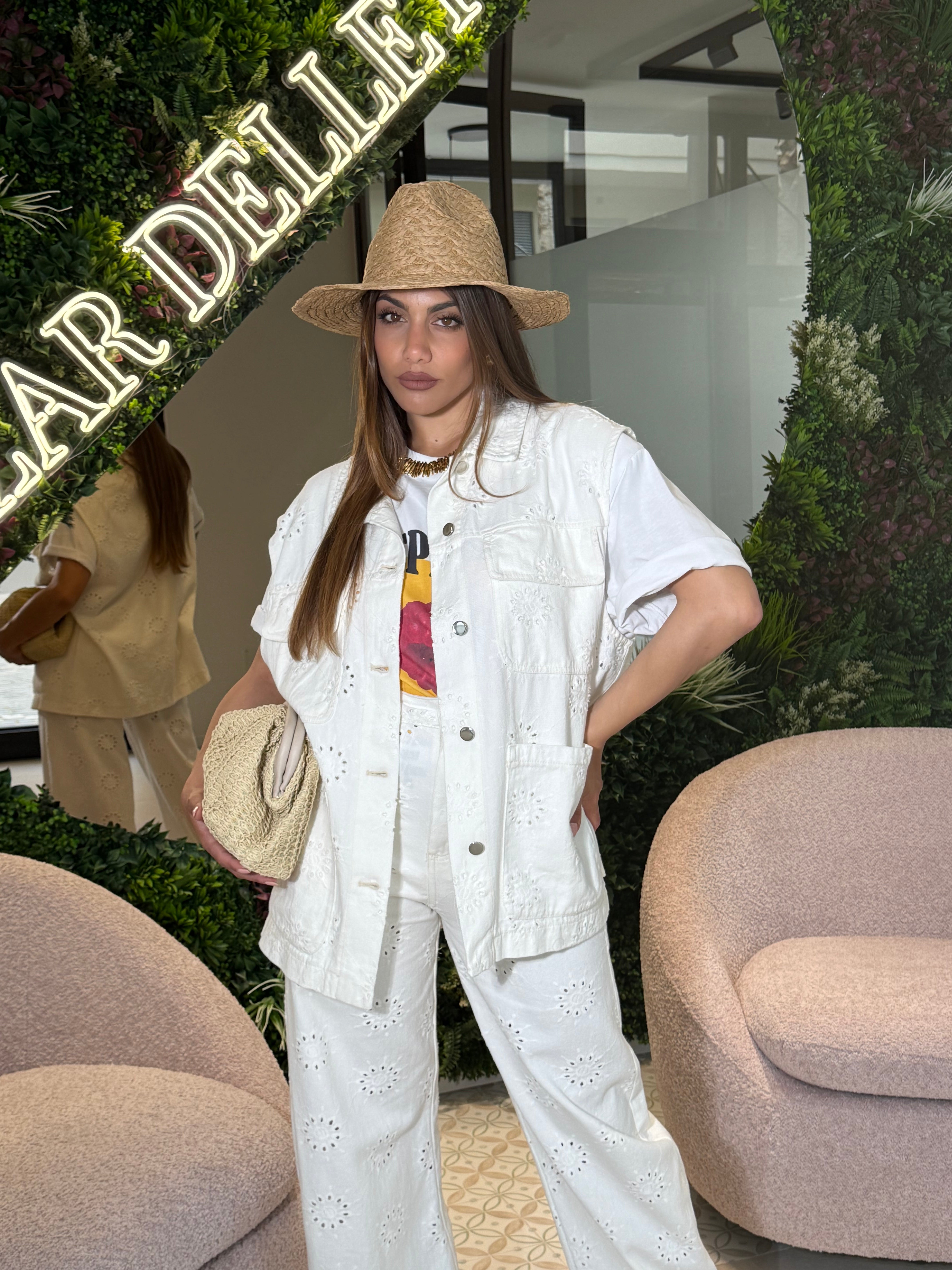 Gilet pizzo sangallo Lumina