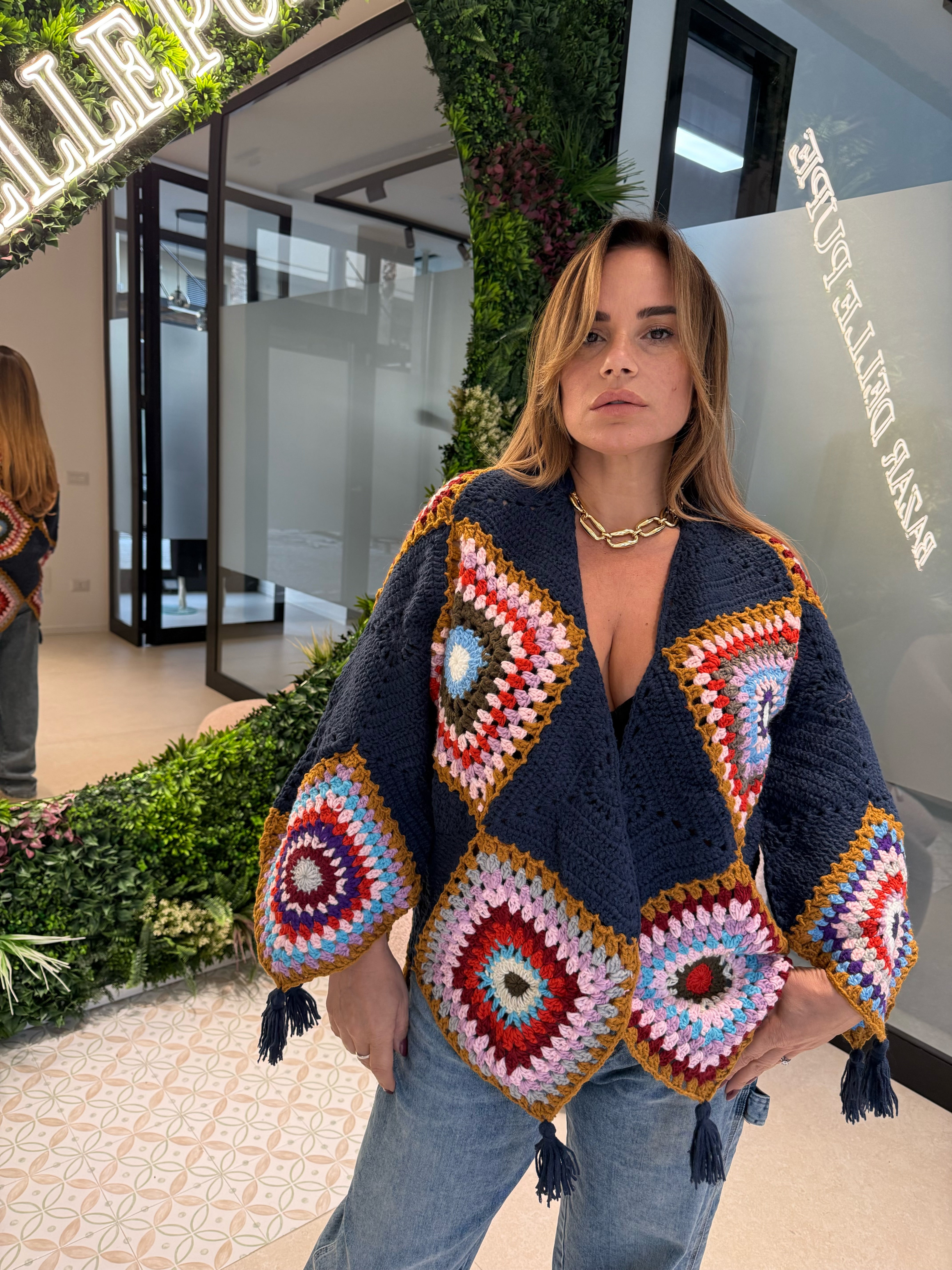 Cardigan crochet multicolor