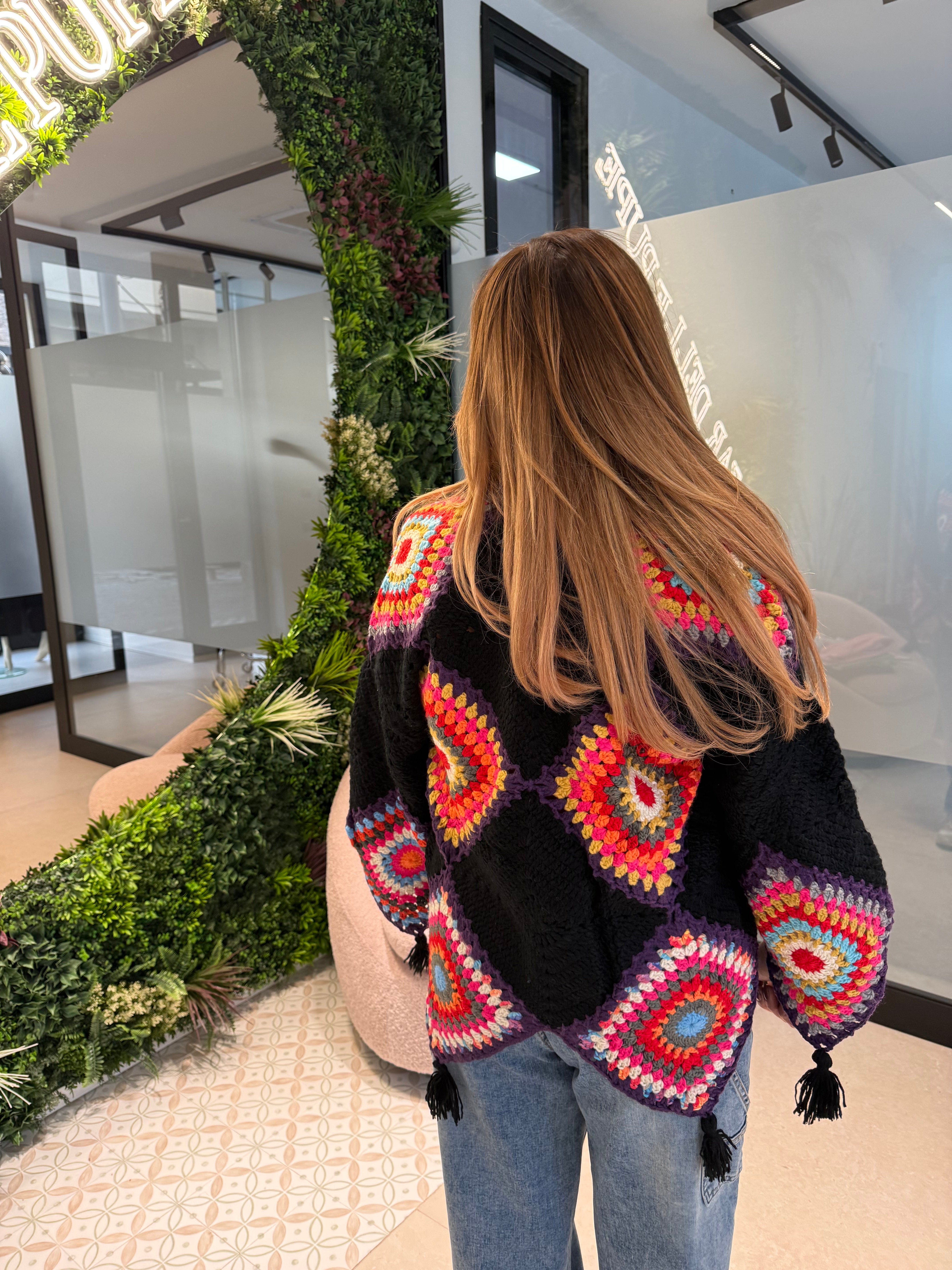 Cardigan crochet multicolor