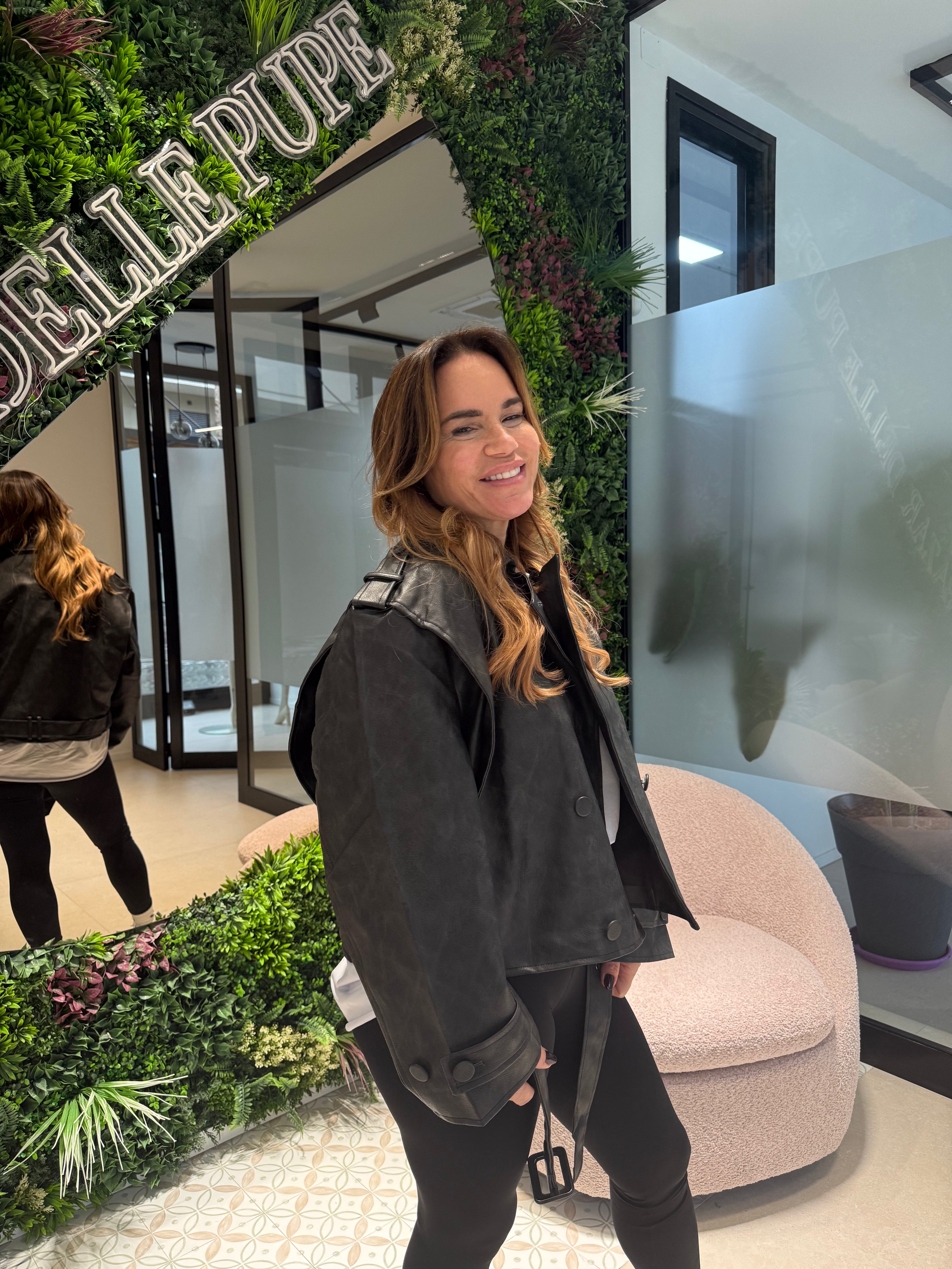 Chiodo ecopelle grigio fumo