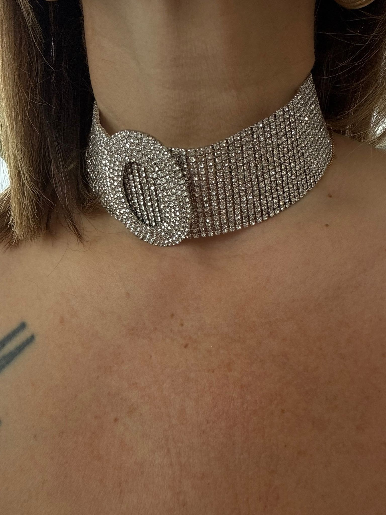 Girocollo micro strass