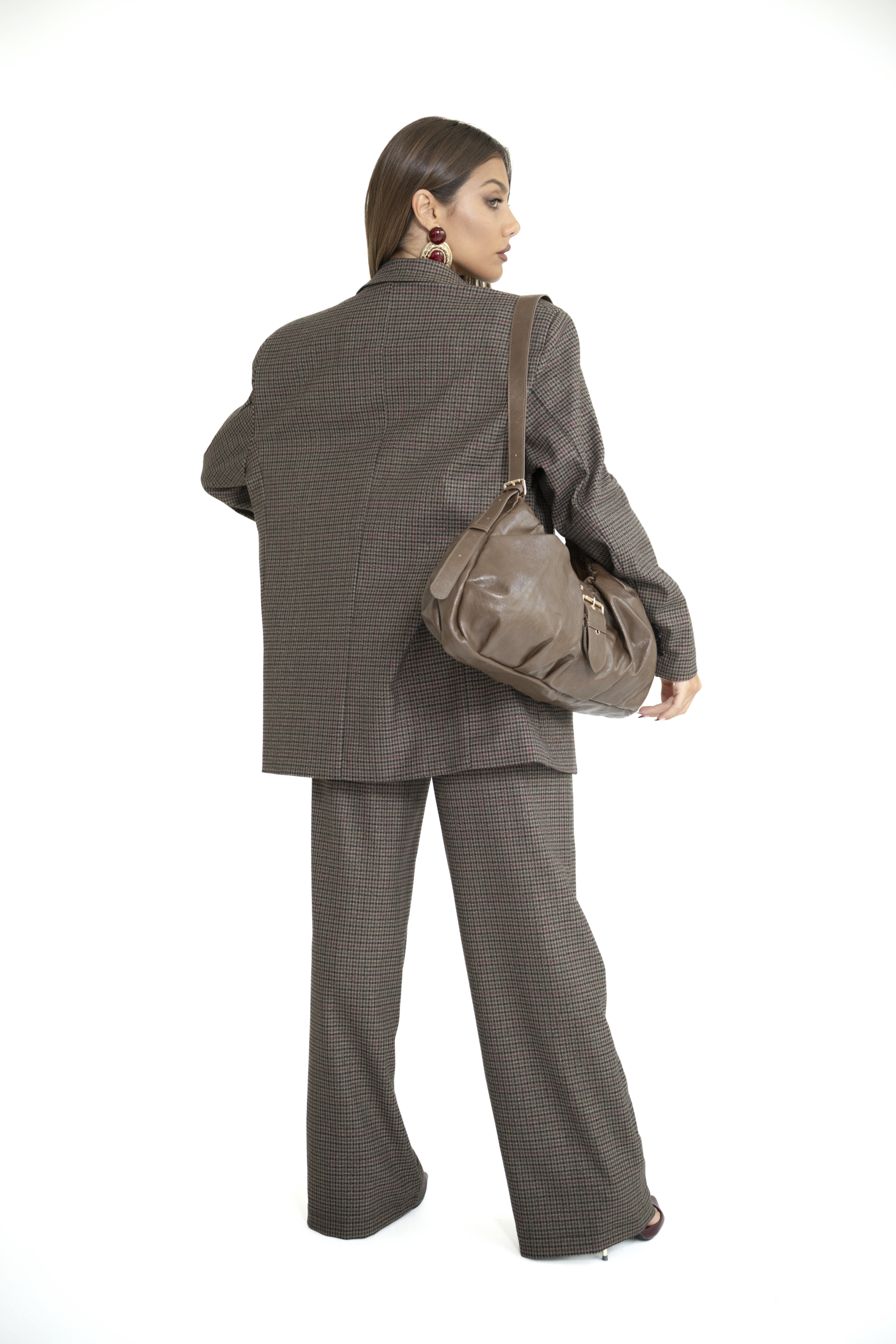 Tailleur Lumina quadretti brown