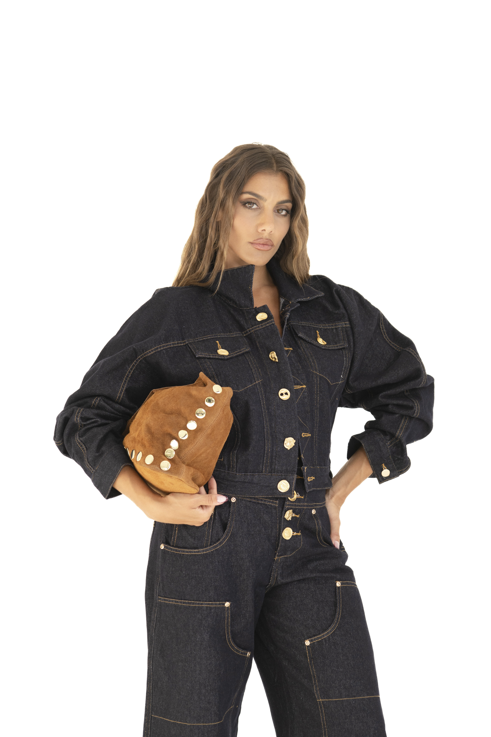 Cordset jeans denim scuro
