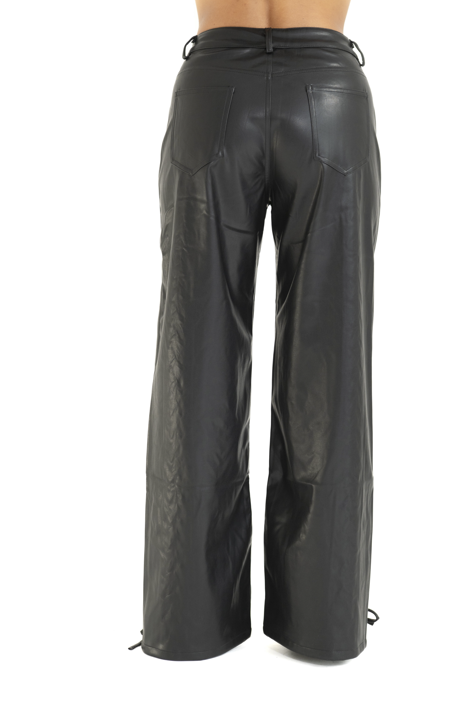 Pantalone in pelle stringato