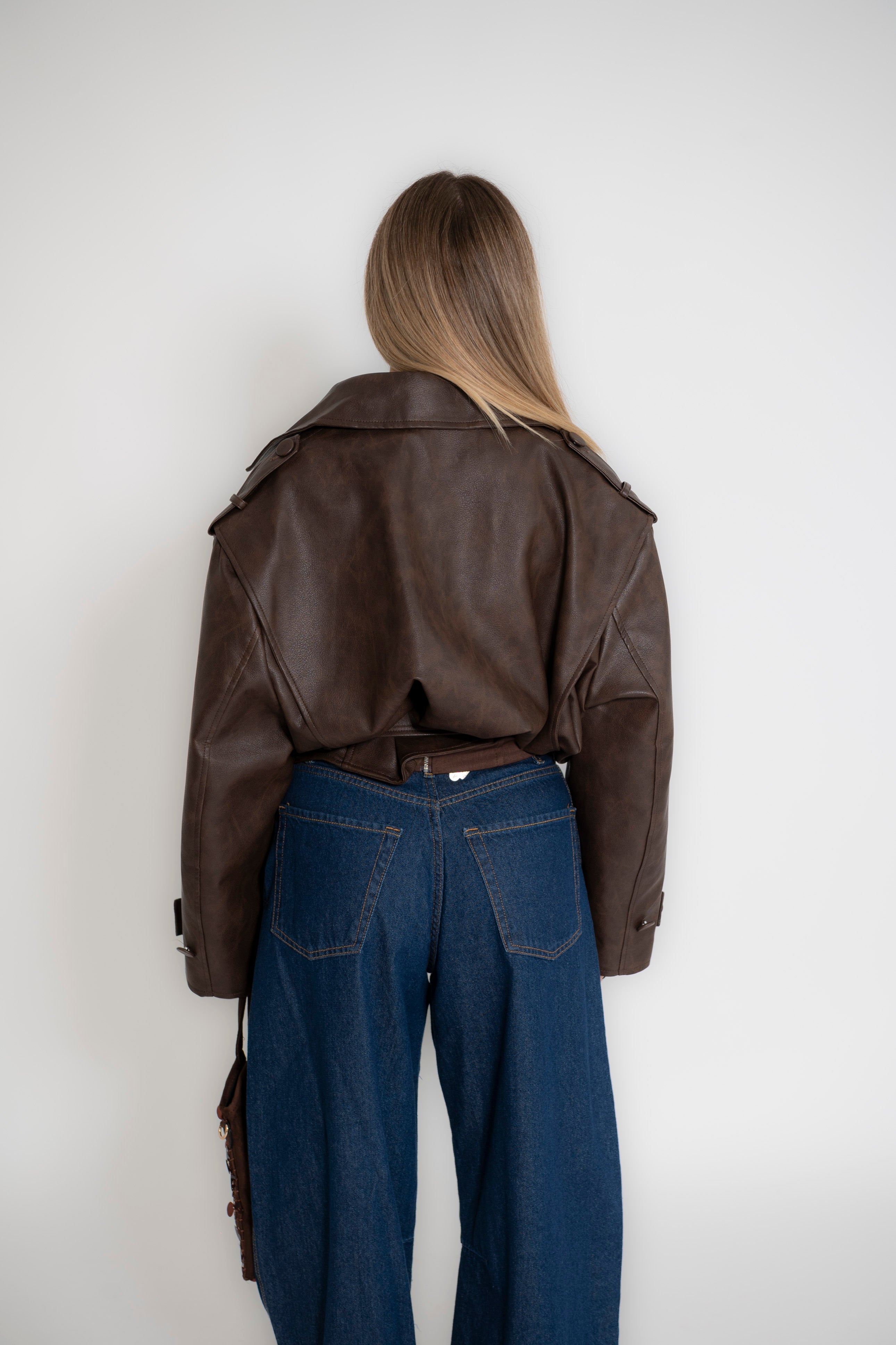 Trench corto ecopelle brown