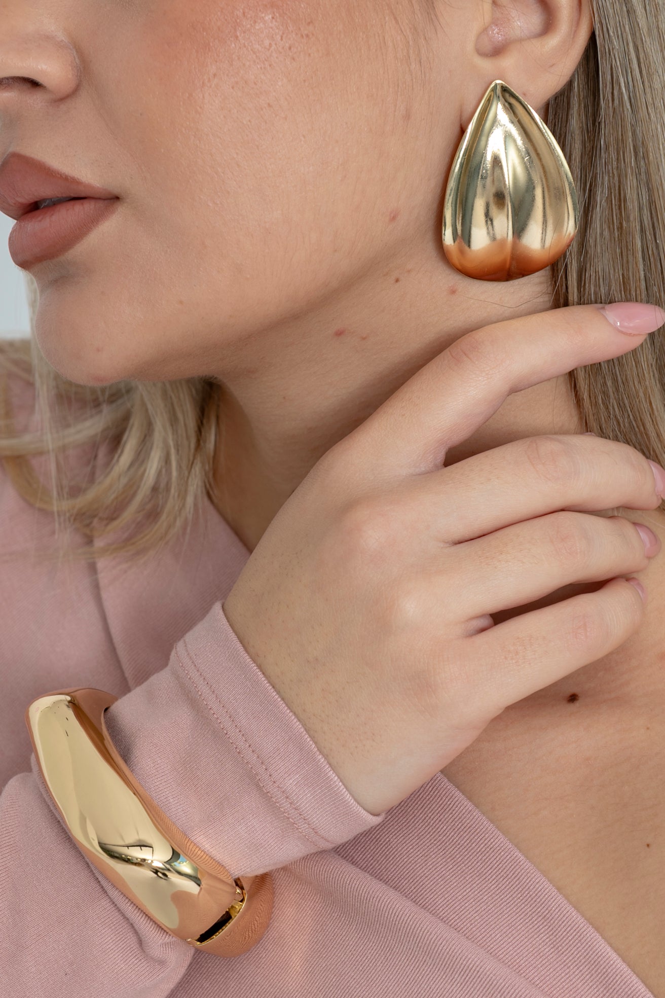 Orecchini foglia metallici