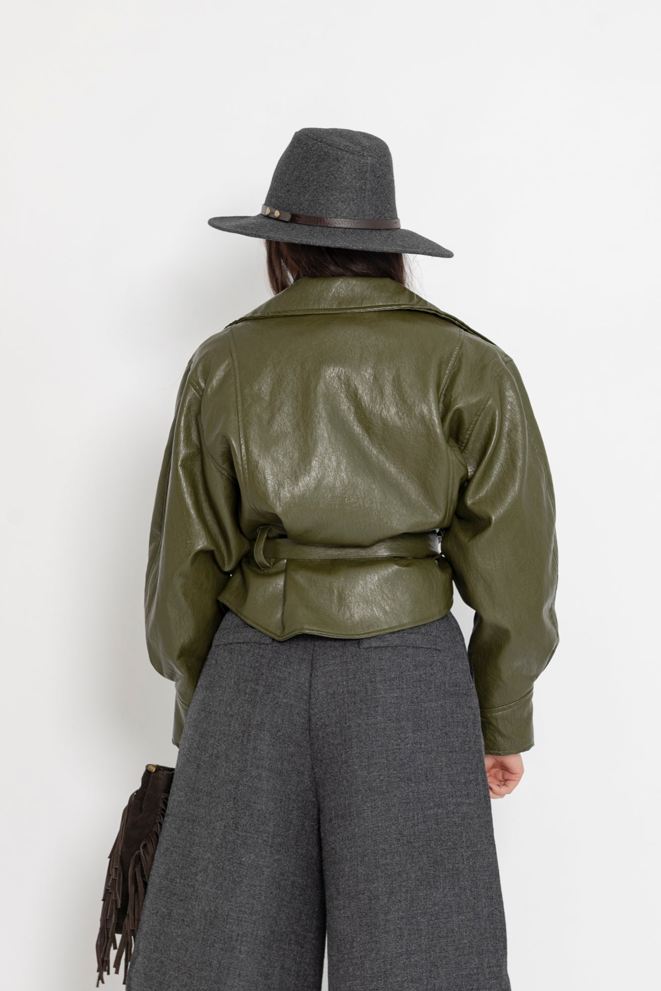 Giubbino in ecopelle green