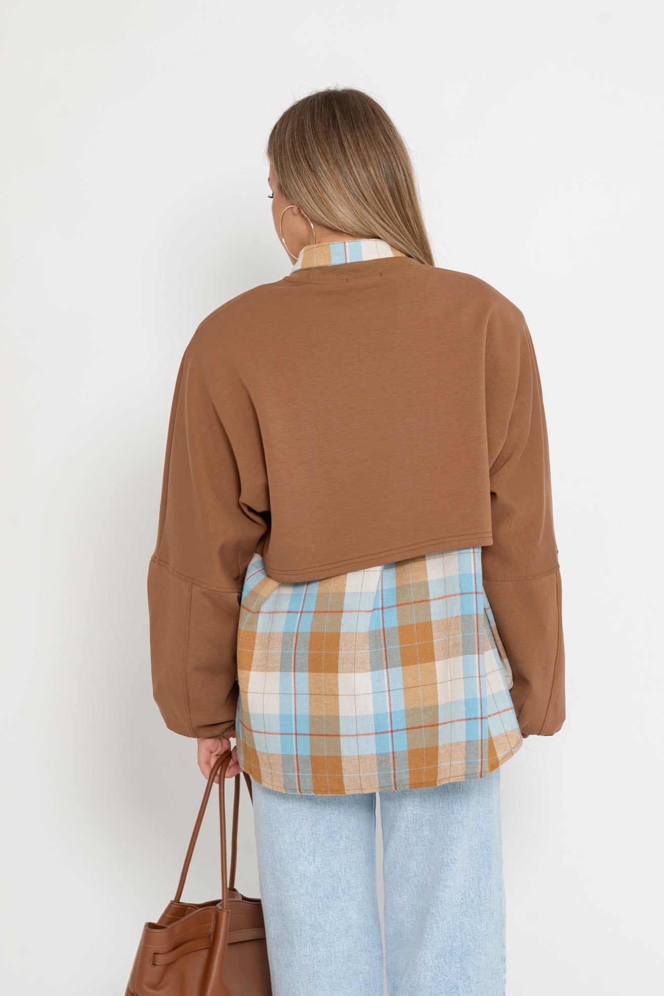 Felpa crop con spalline