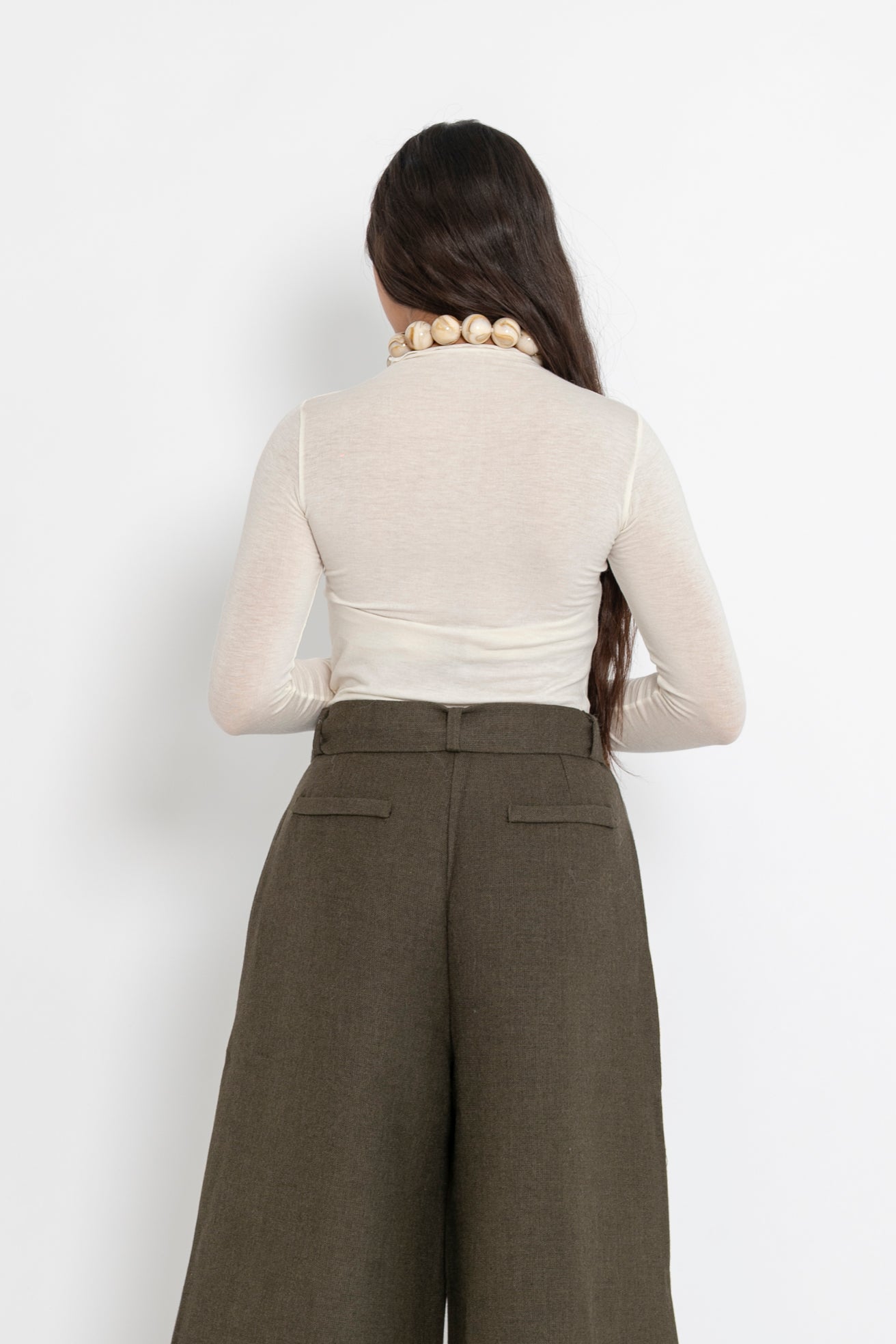 Maglia semitrasparente mezzo collo