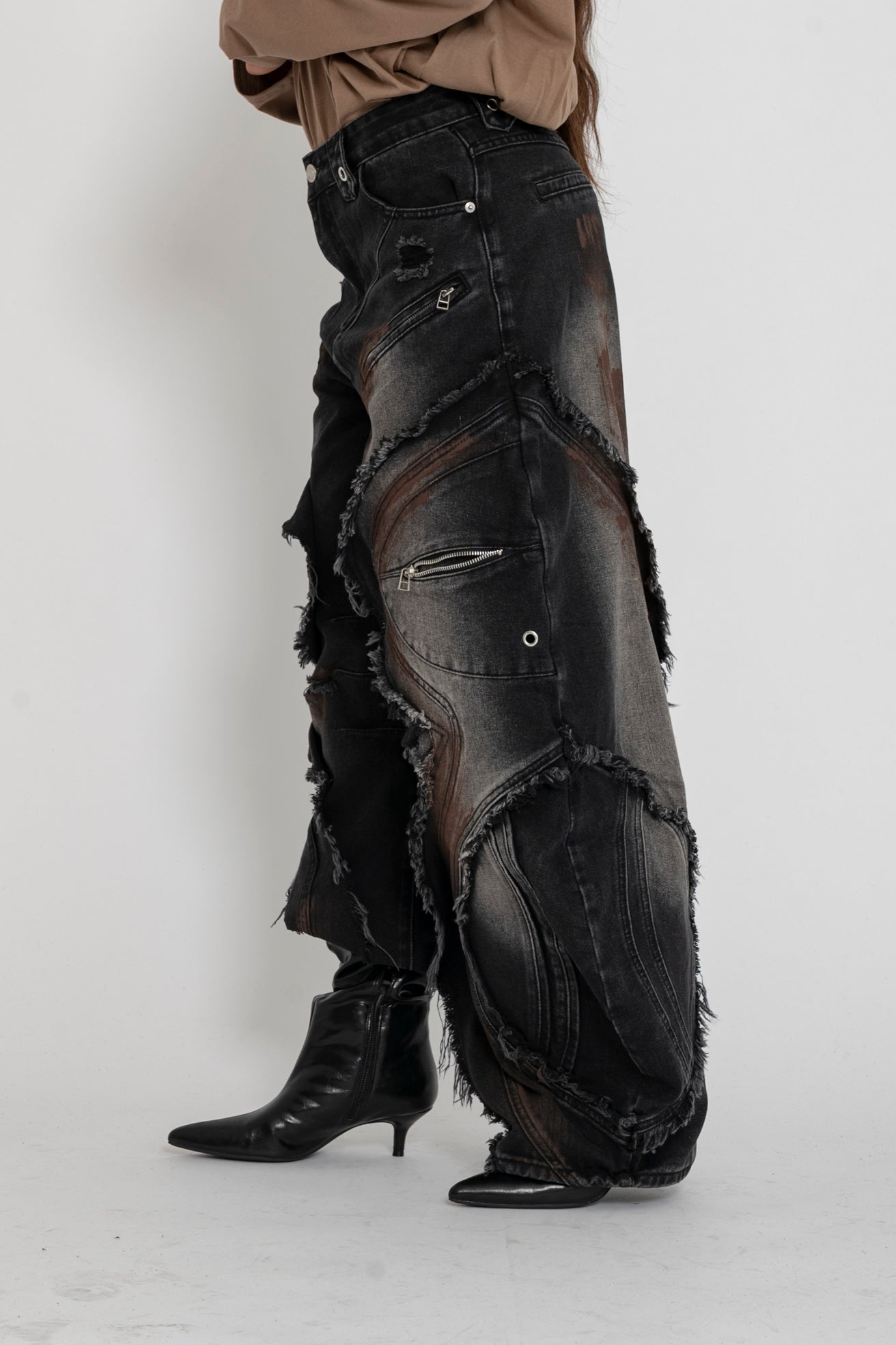 Jeans ballon black&brown