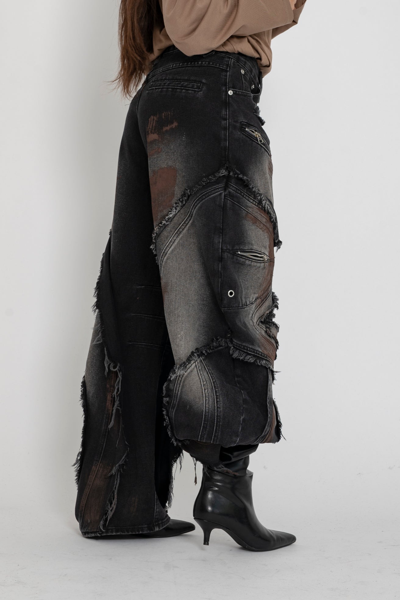 Jeans ballon black&brown