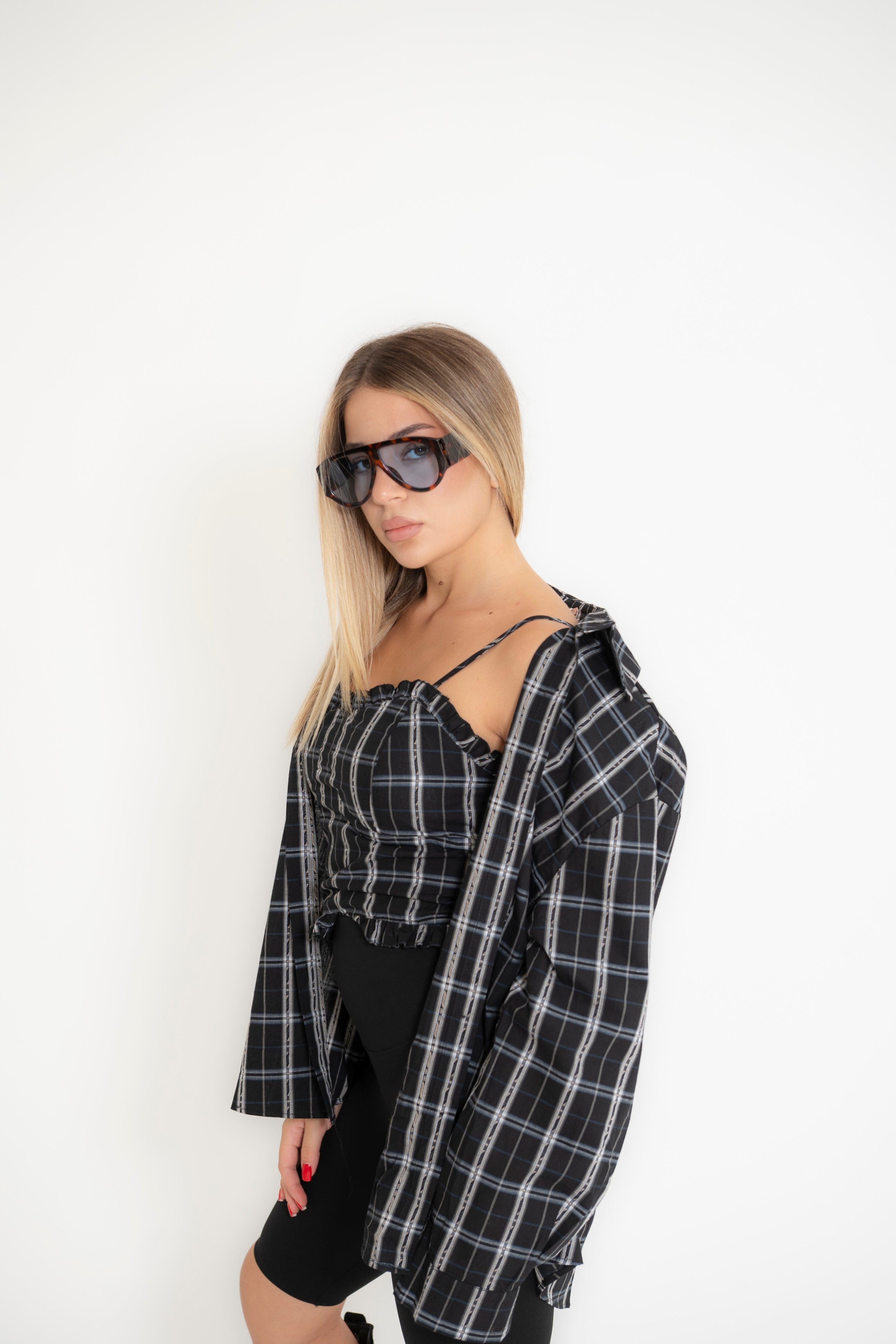 Camicia a quadri con top