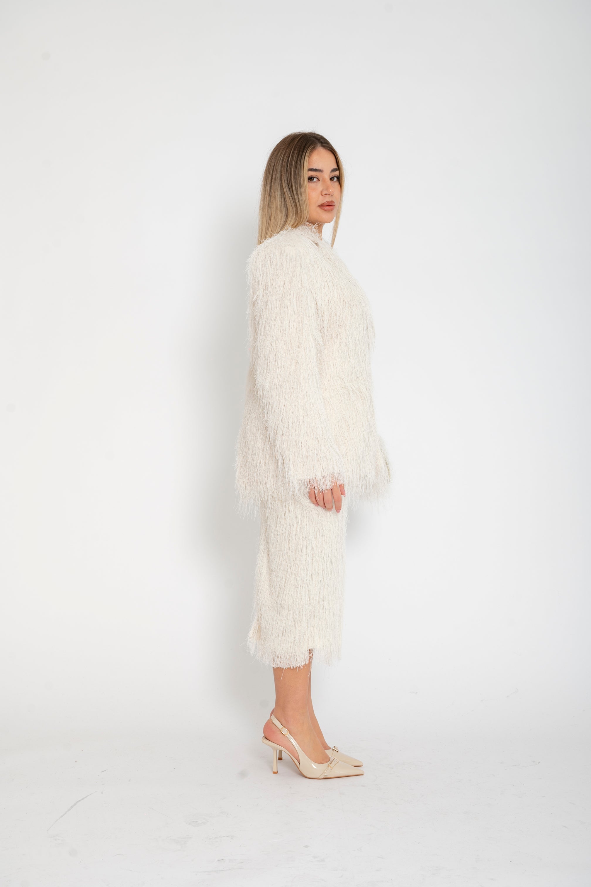 Tailleur con gonna Lumina panna