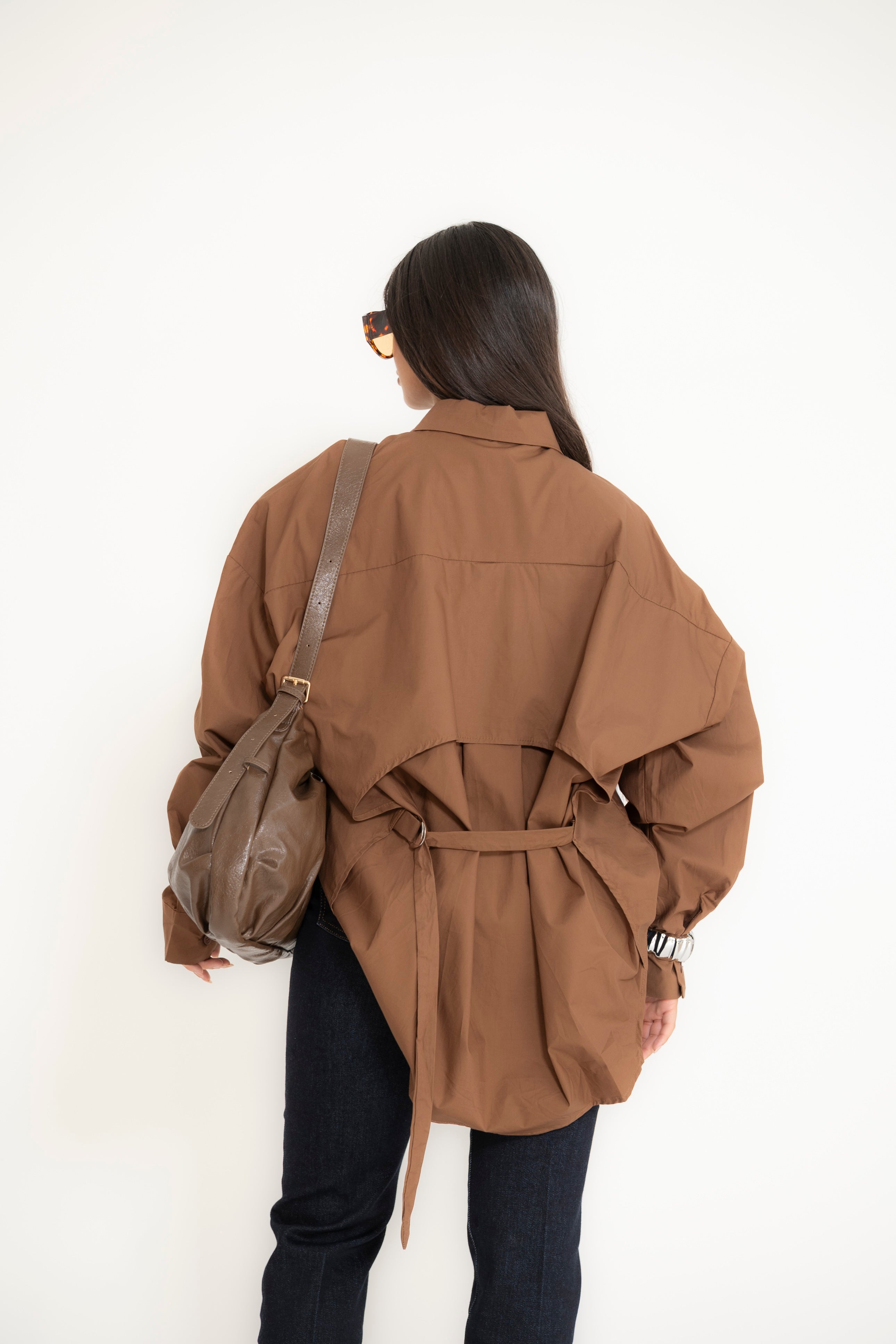 Camicia con apertura brown