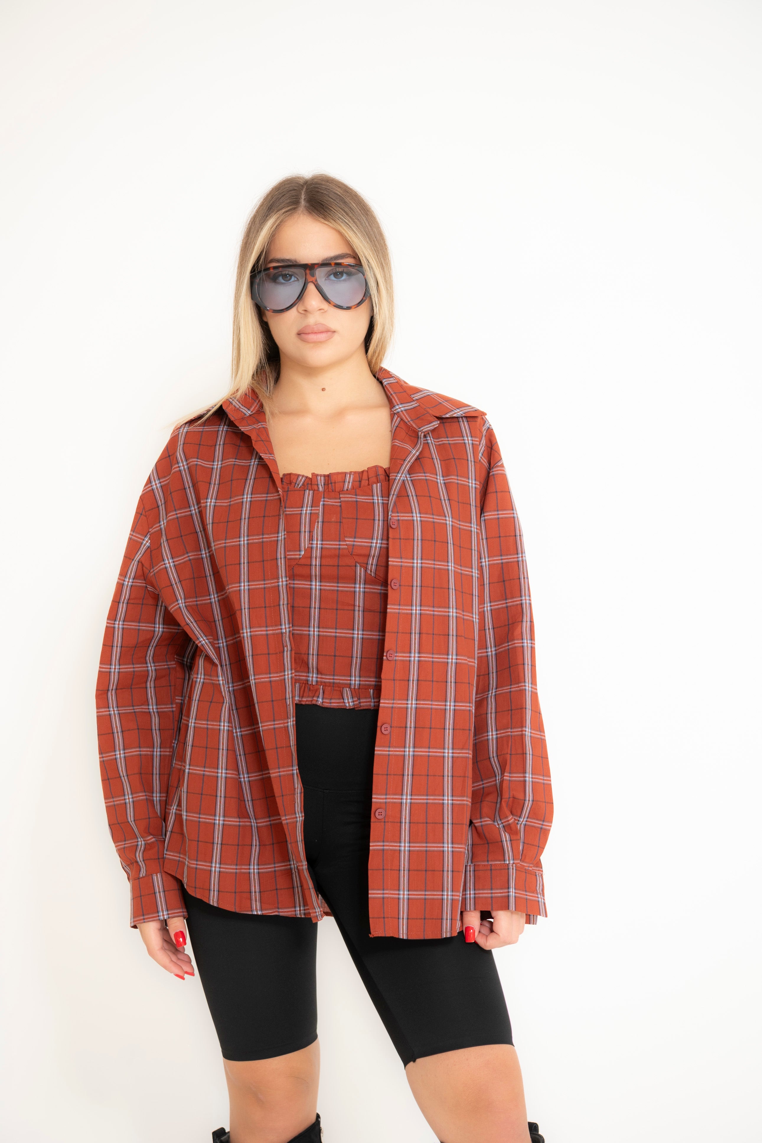 Camicia a quadri con top