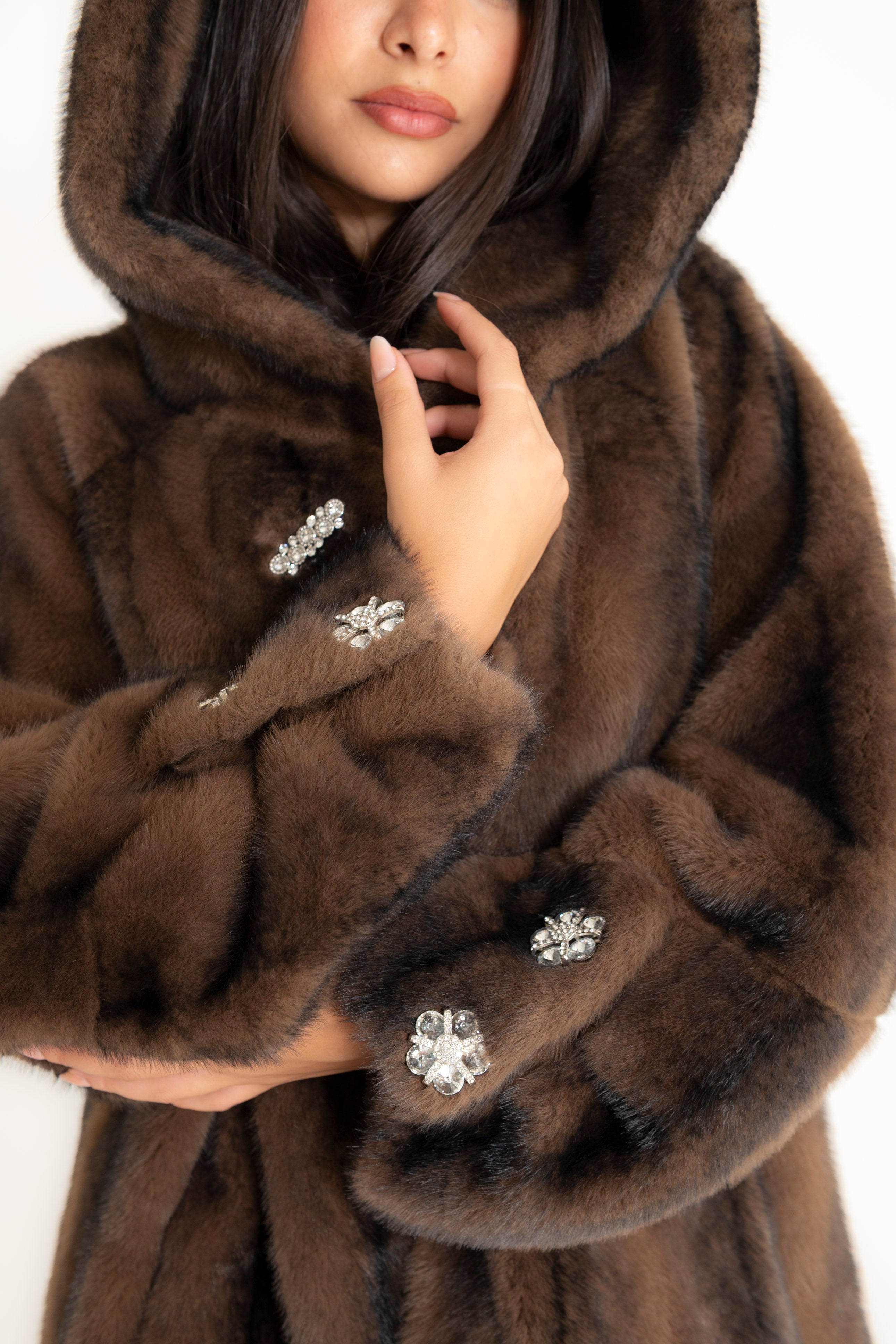 Pelliccia Diamond bottoni gioiello