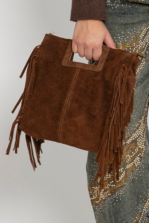 Borsa mini con frange