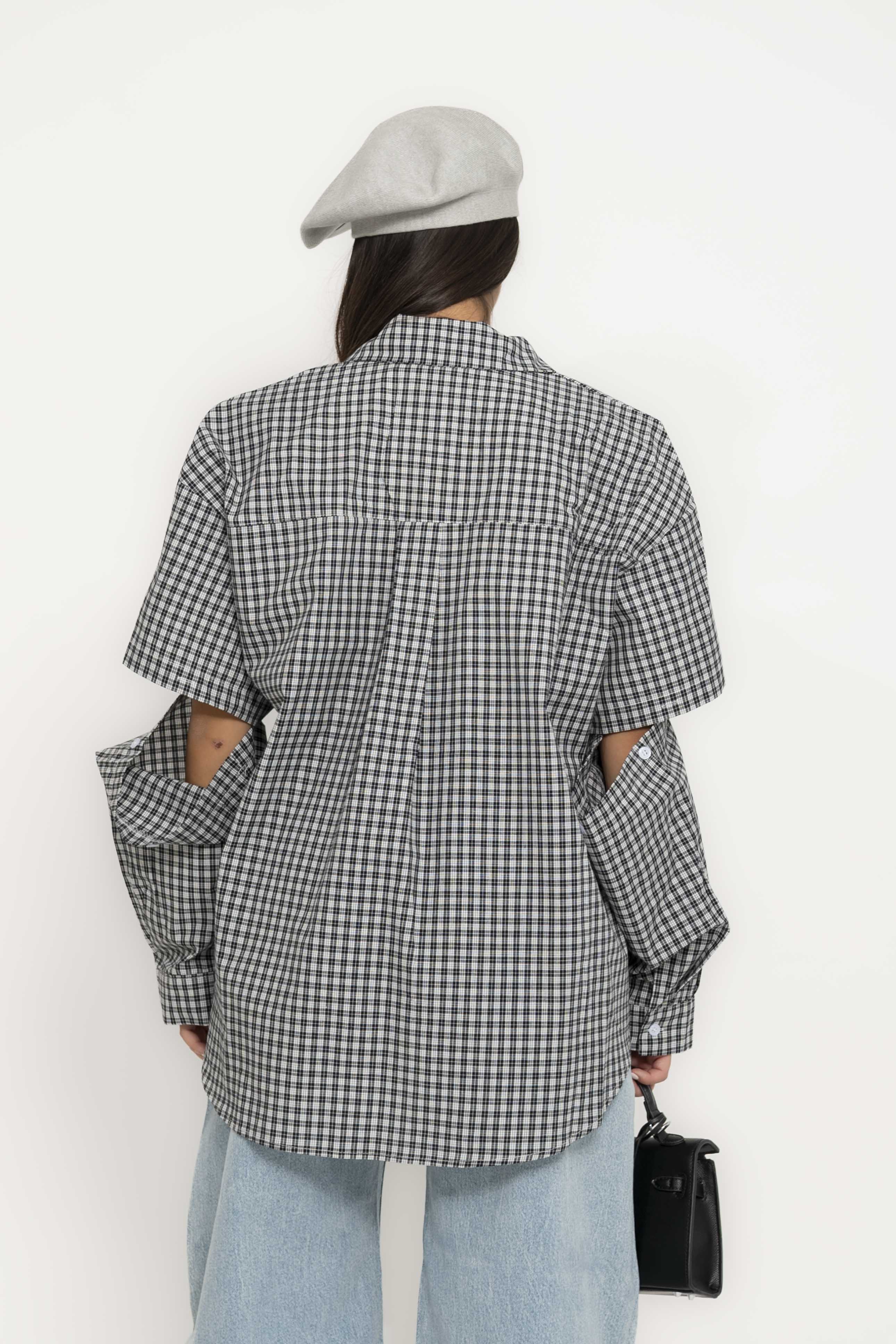 Camicia oversize con apertura nero