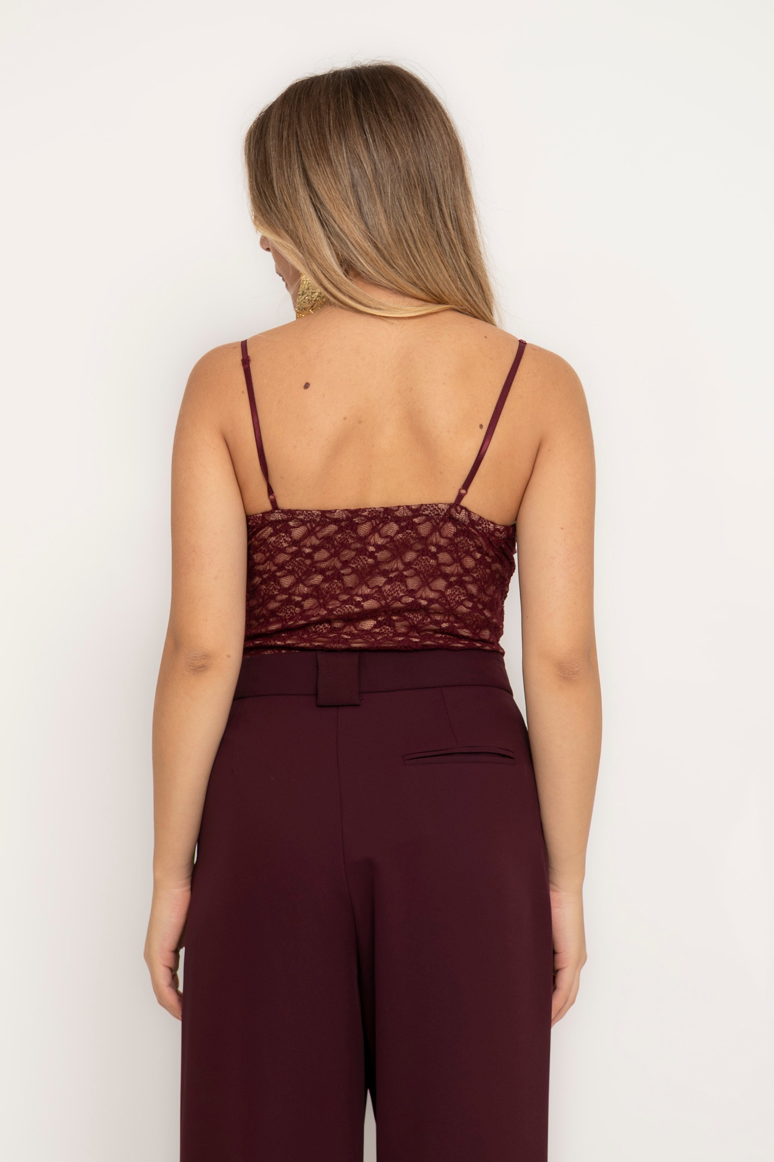 Body ricamato bordeaux