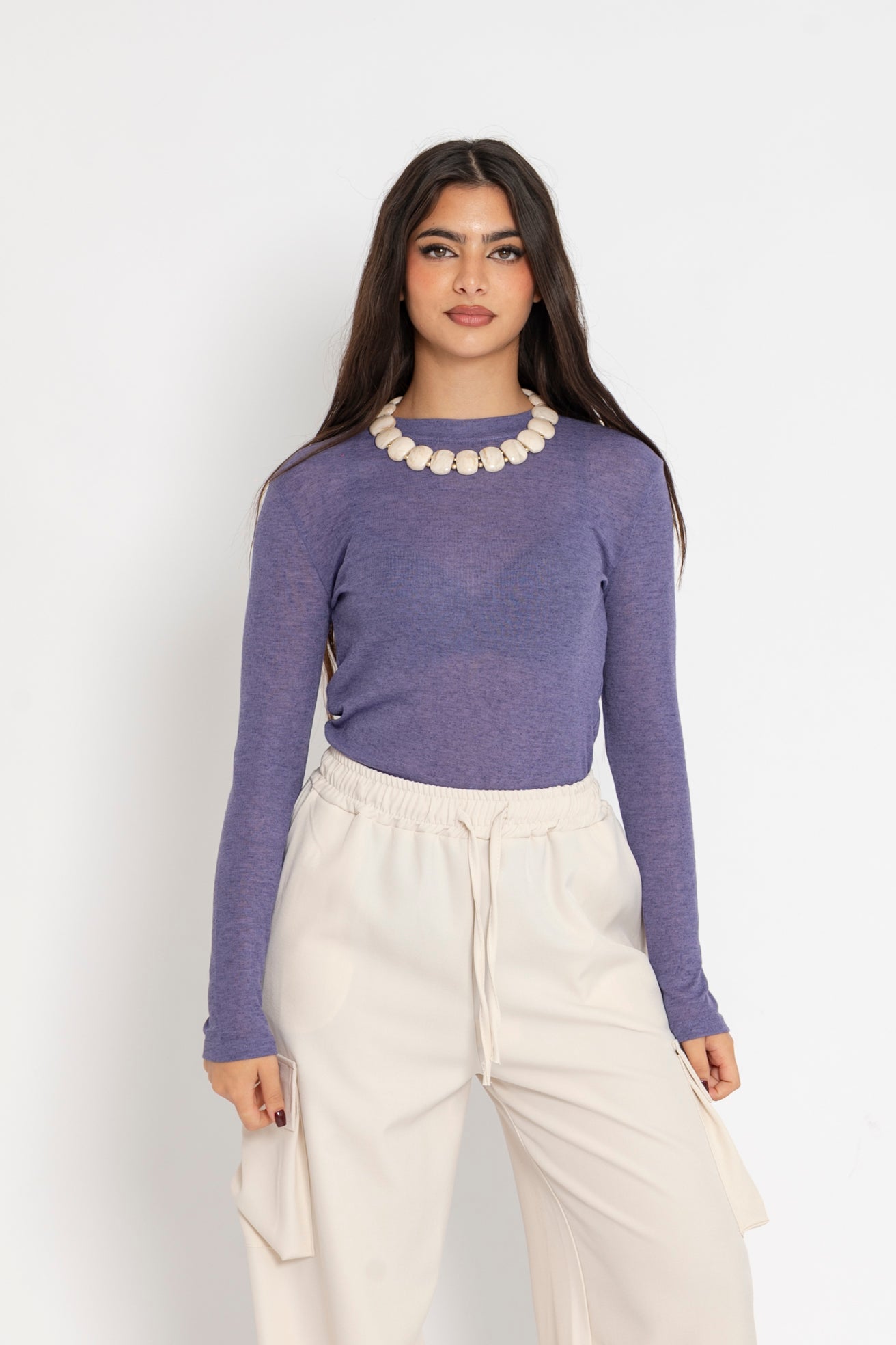 Maglia basic semitrasparente