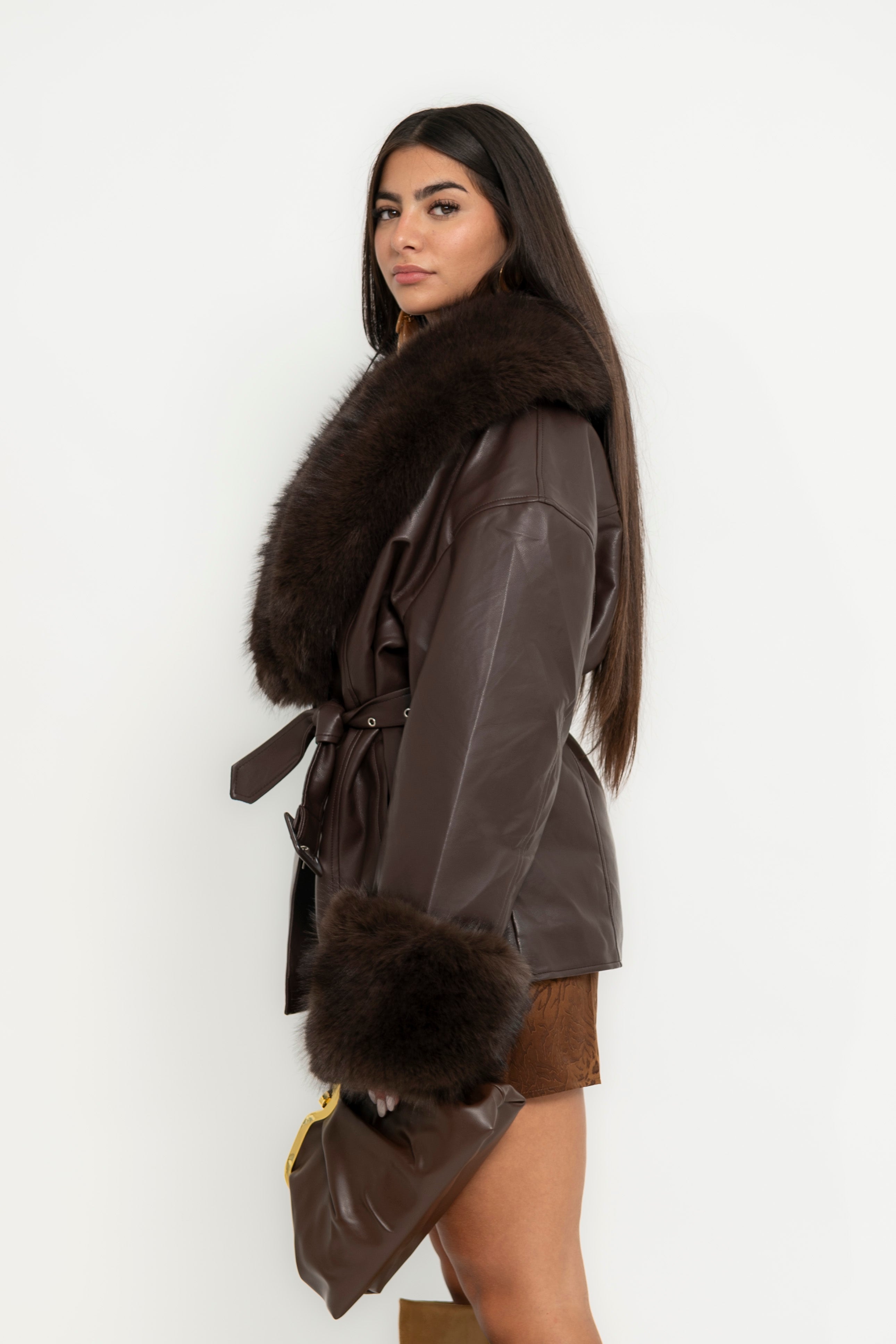 Giacca ecopelle e pelliccia