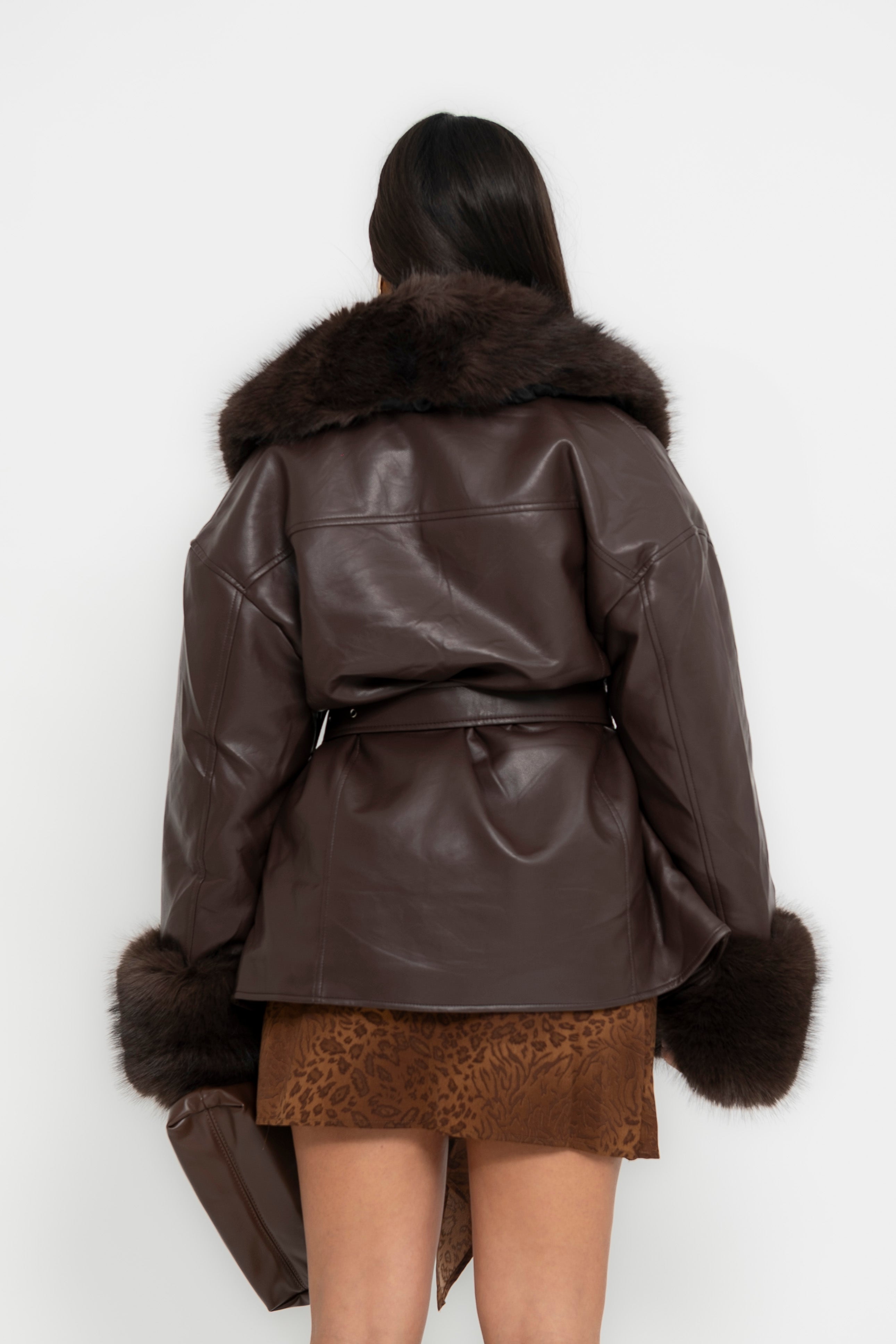 Giacca ecopelle e pelliccia