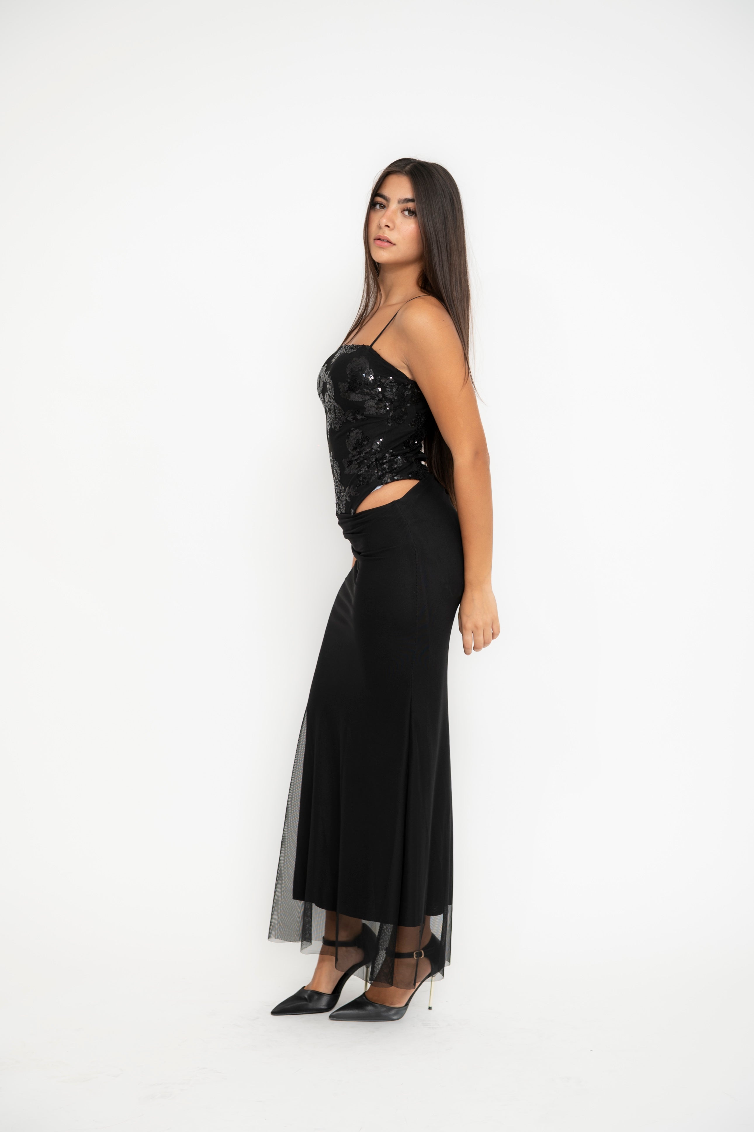 Abito fiore paillettes