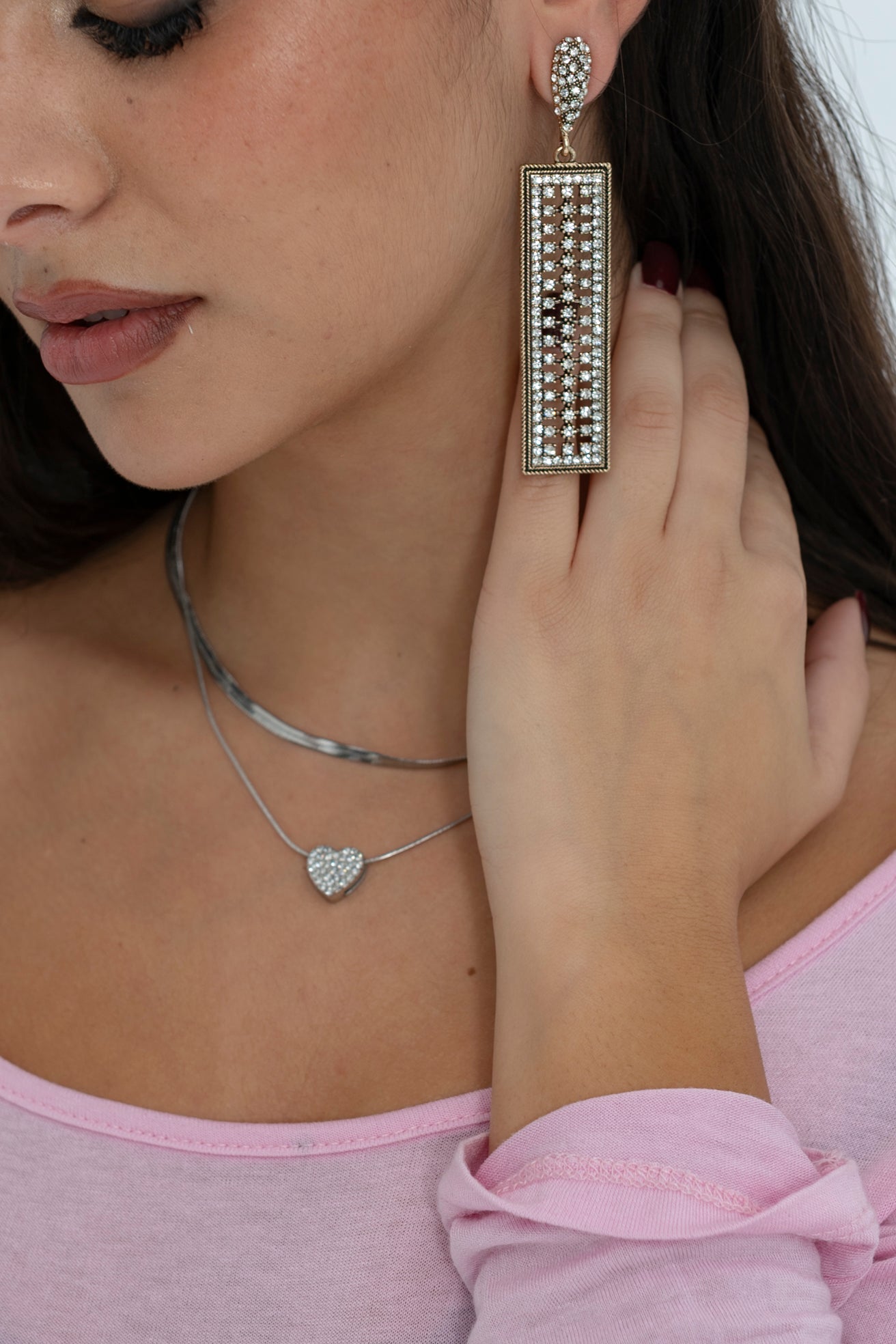 Orecchini pendenti strass