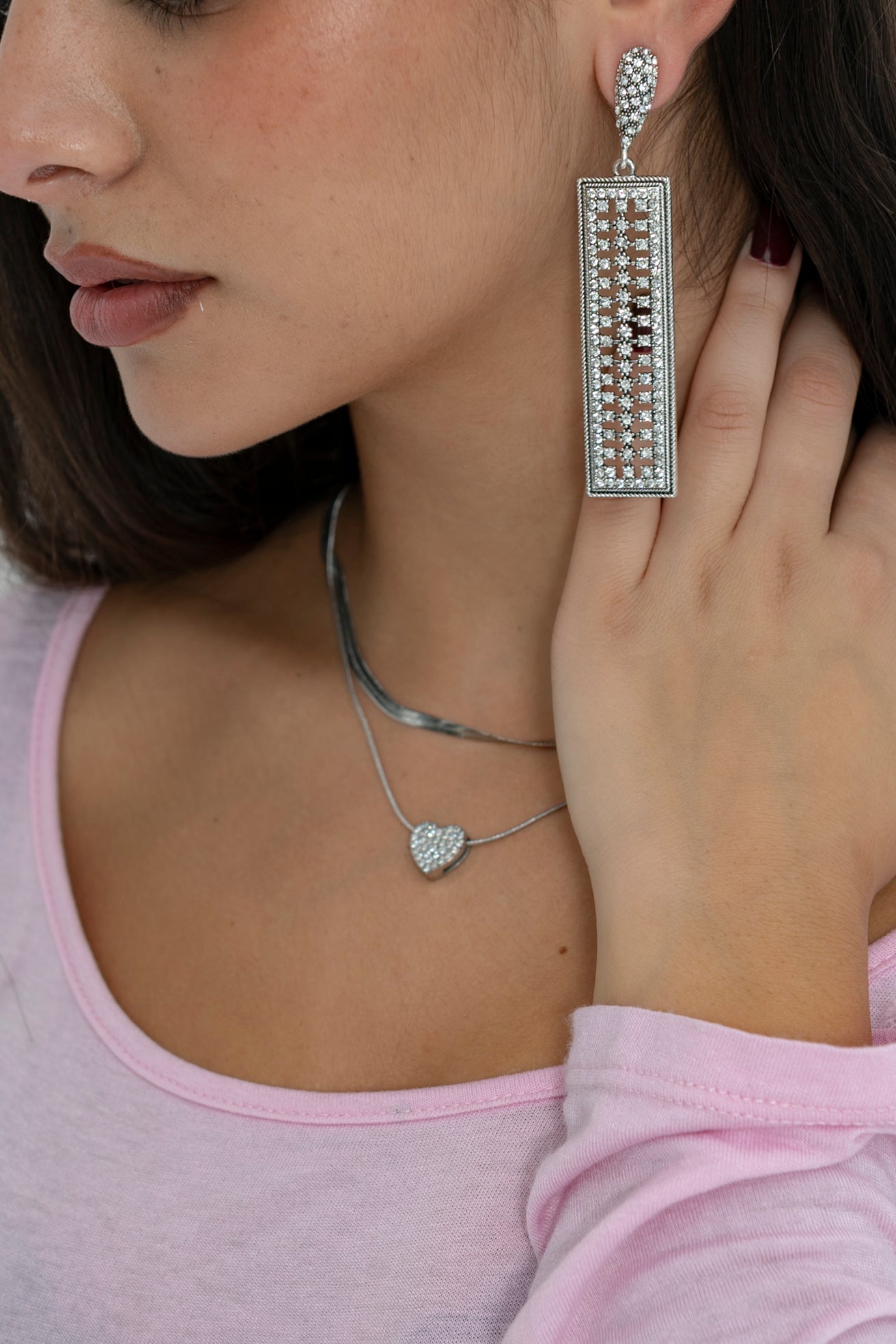 Orecchini pendenti strass