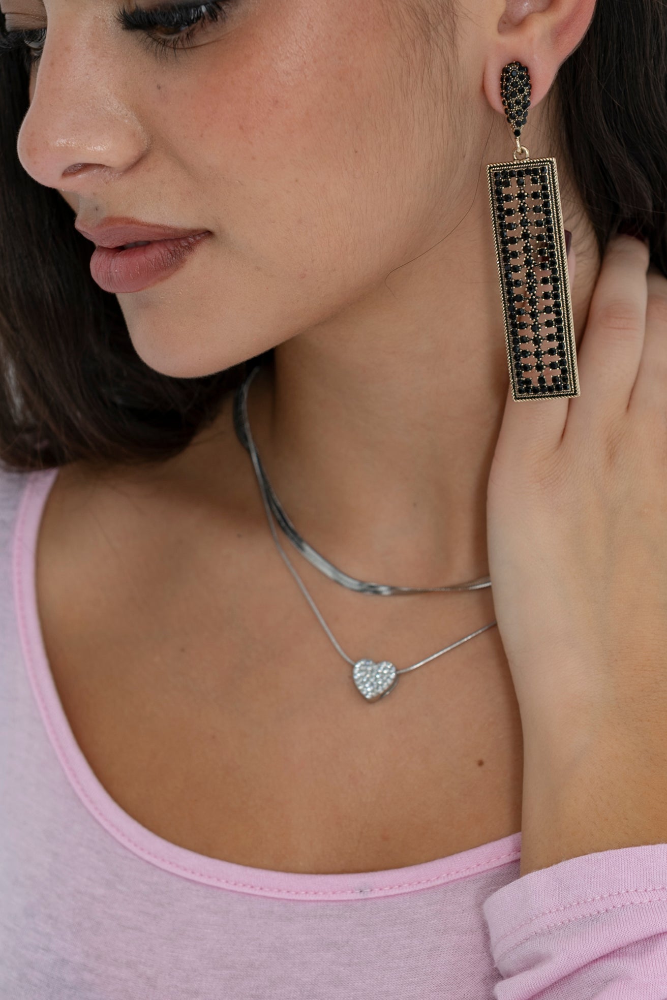 Orecchini pendenti strass