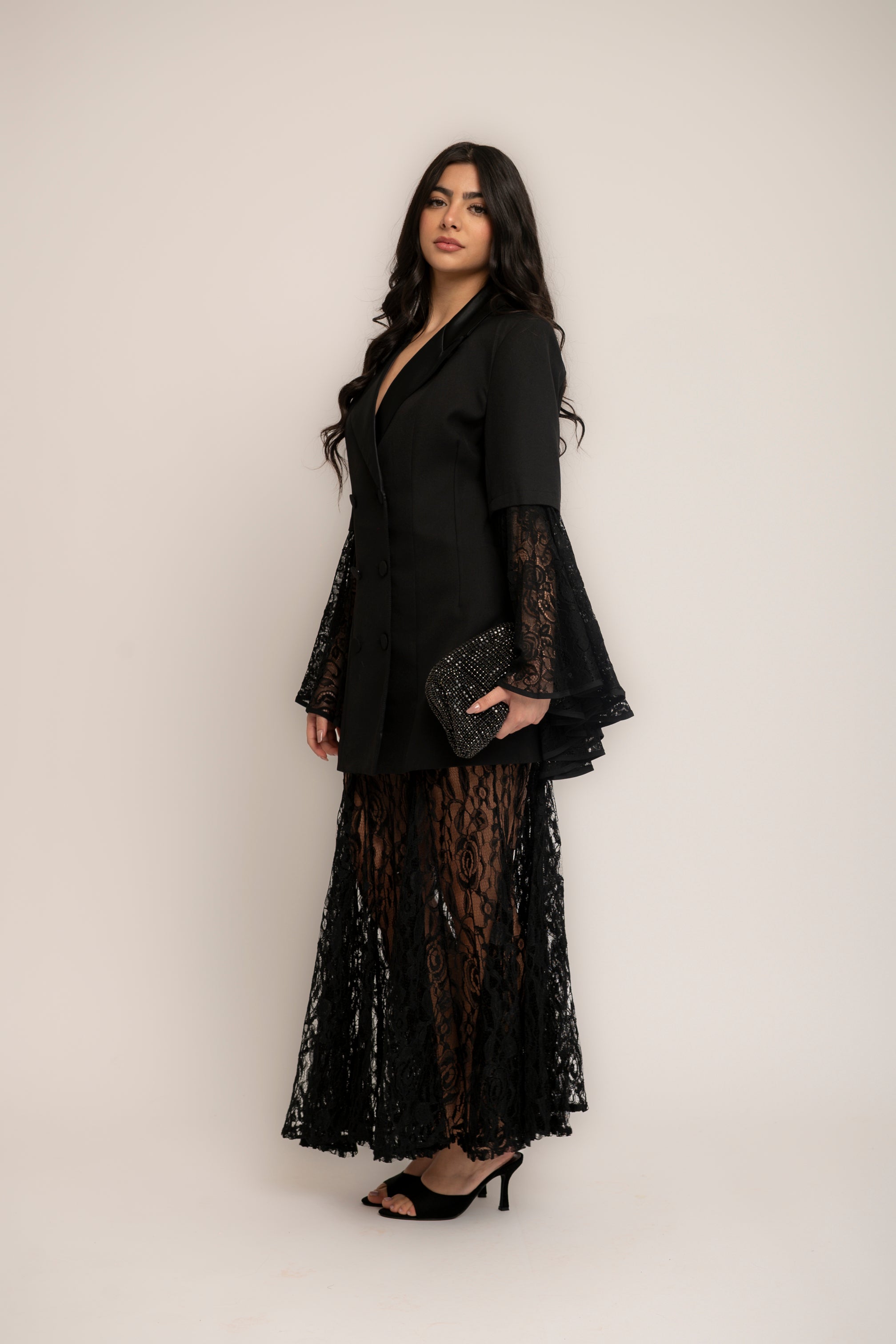 Giacca con maniche in pizzo