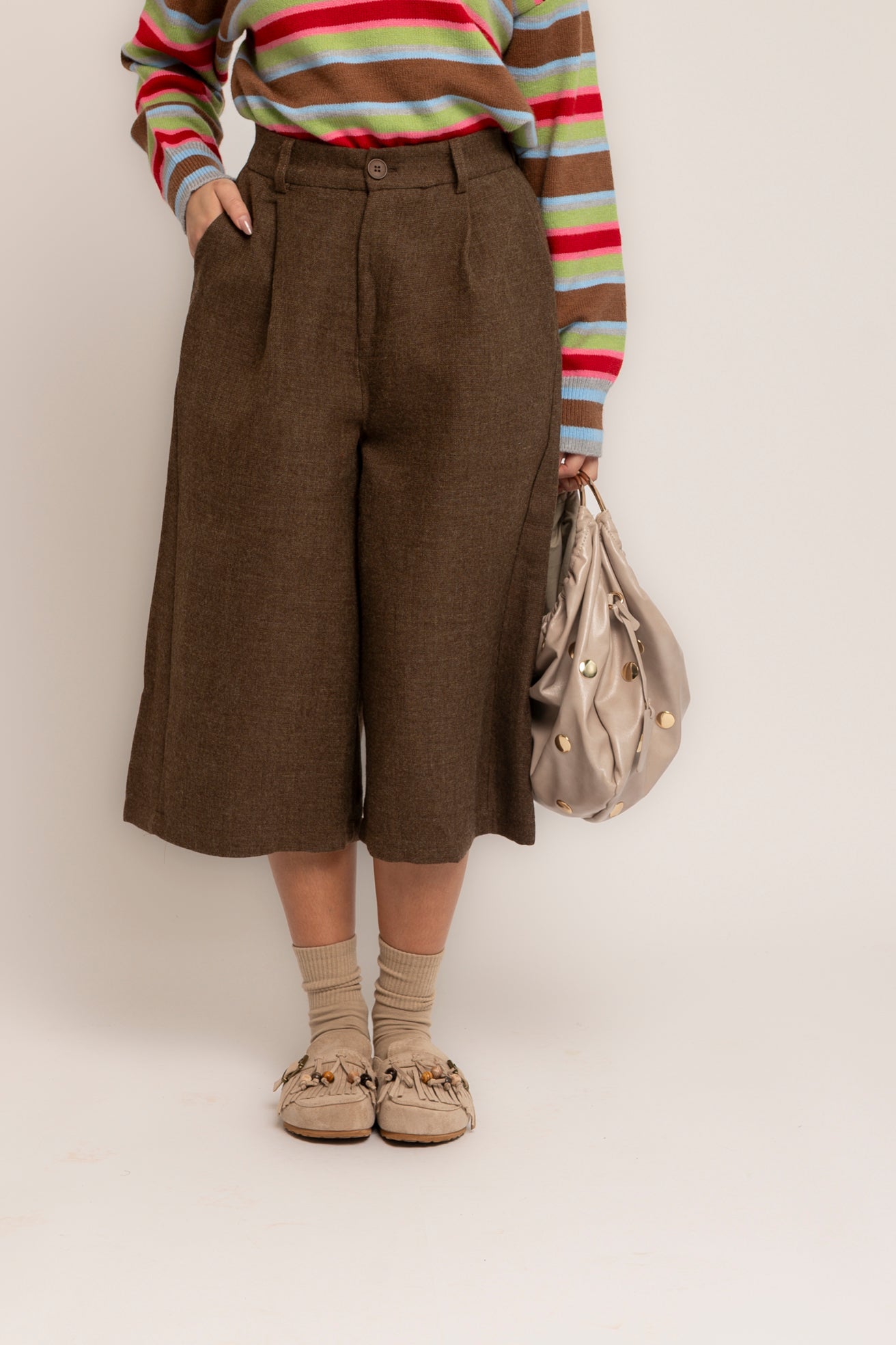Bermuda in panno con elastico