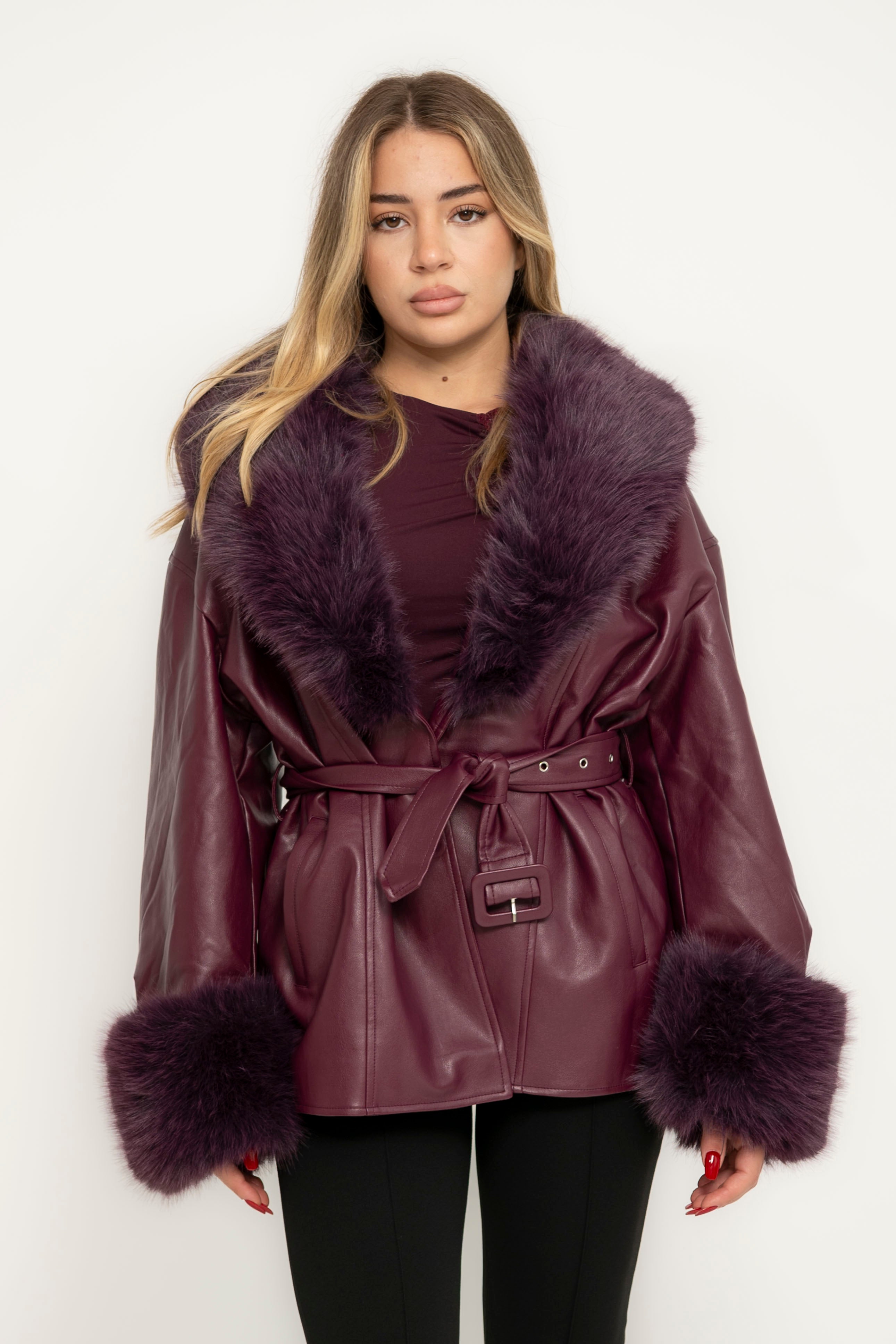 Giacca ecopelle e pelliccia