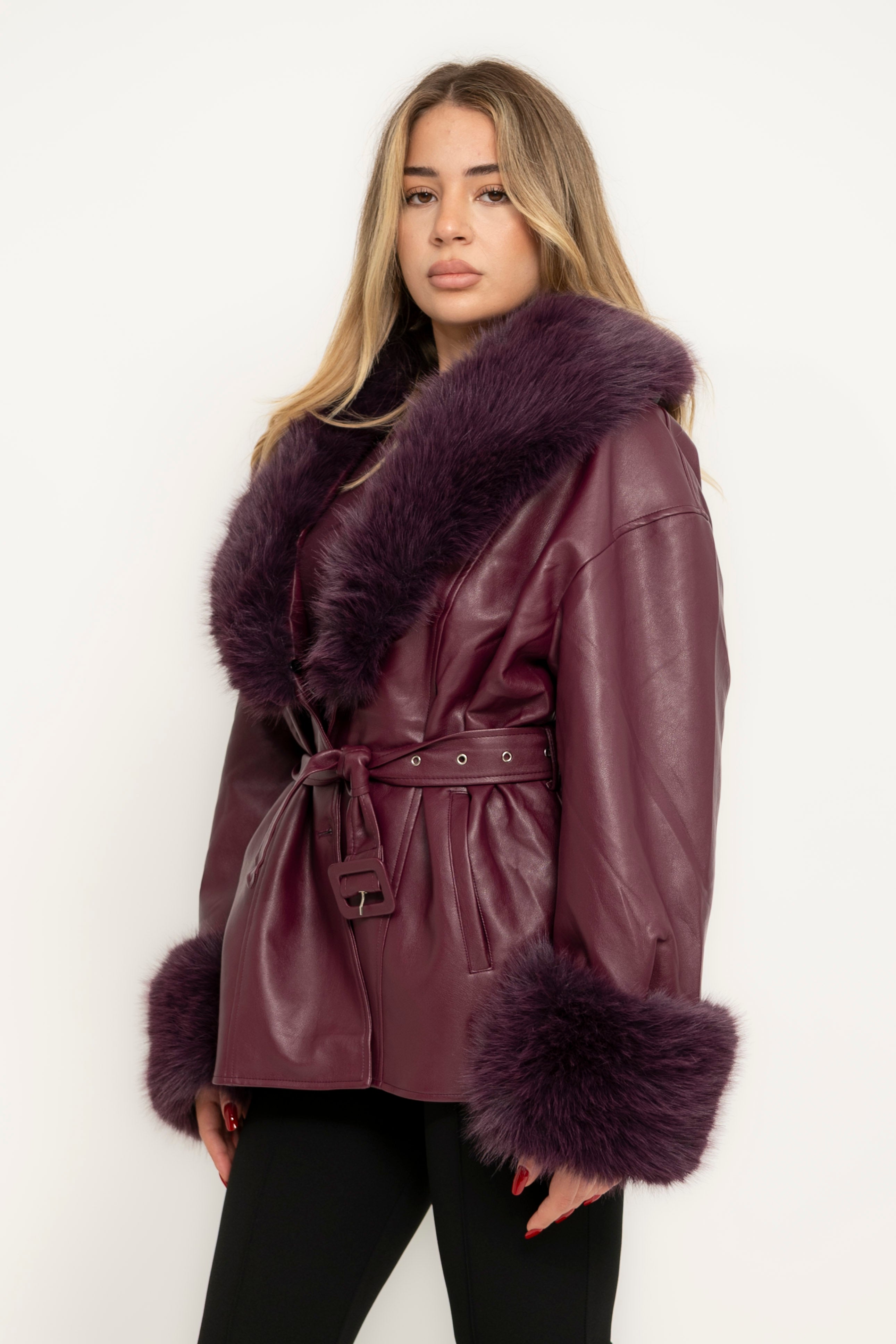 Giacca ecopelle e pelliccia