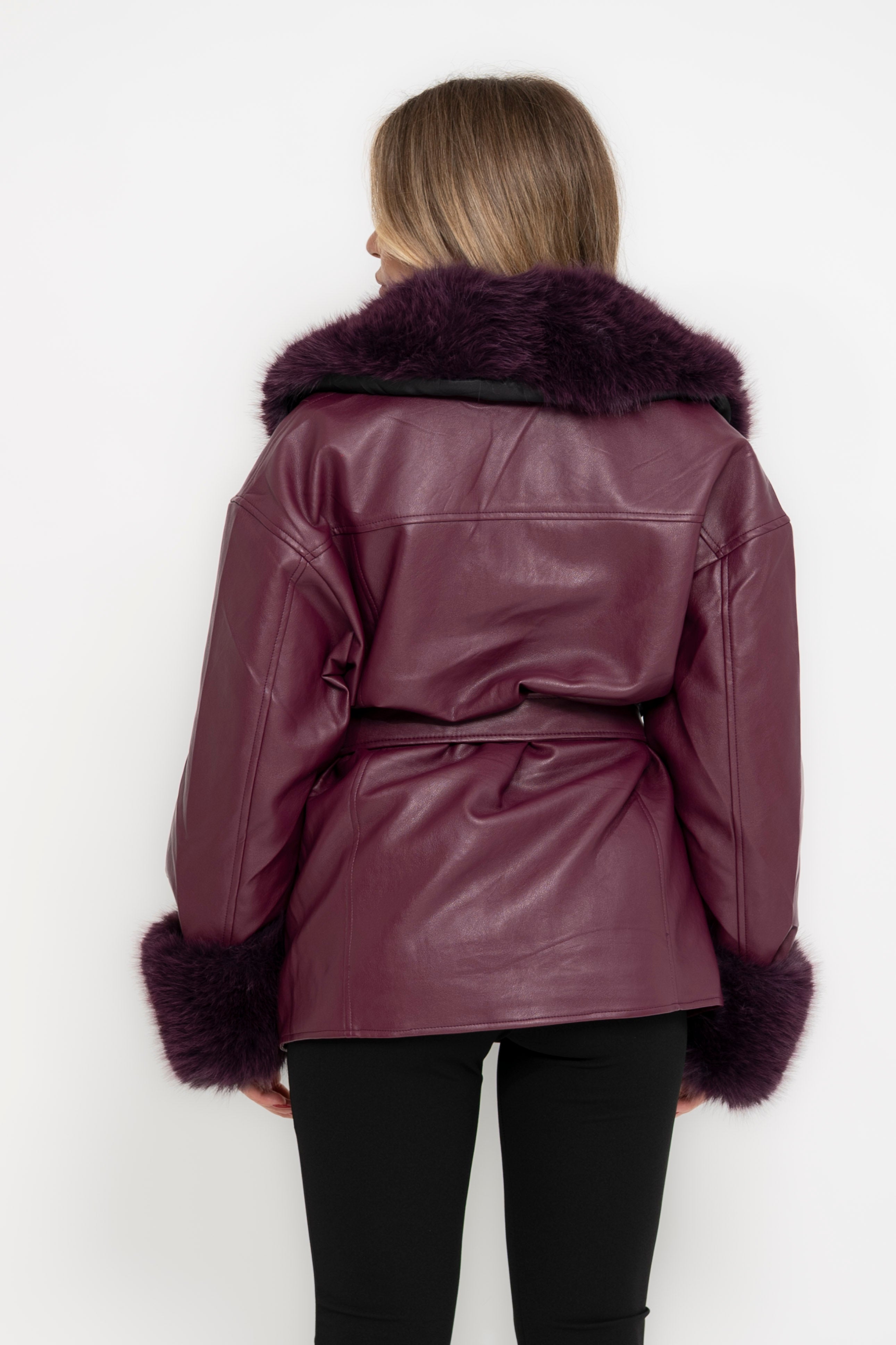 Giacca ecopelle e pelliccia